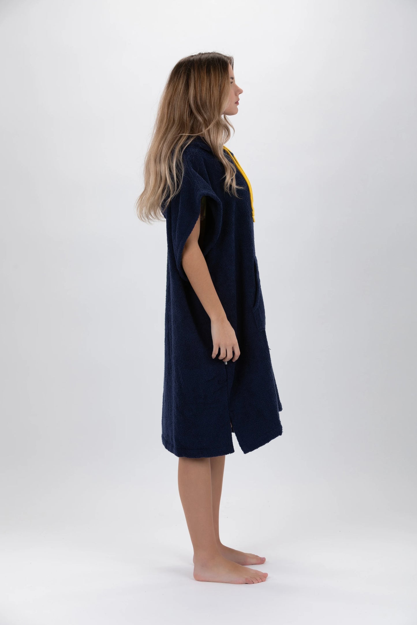 Poncho Surf Azul - Tamanho Médio - Algodão - sem mangas