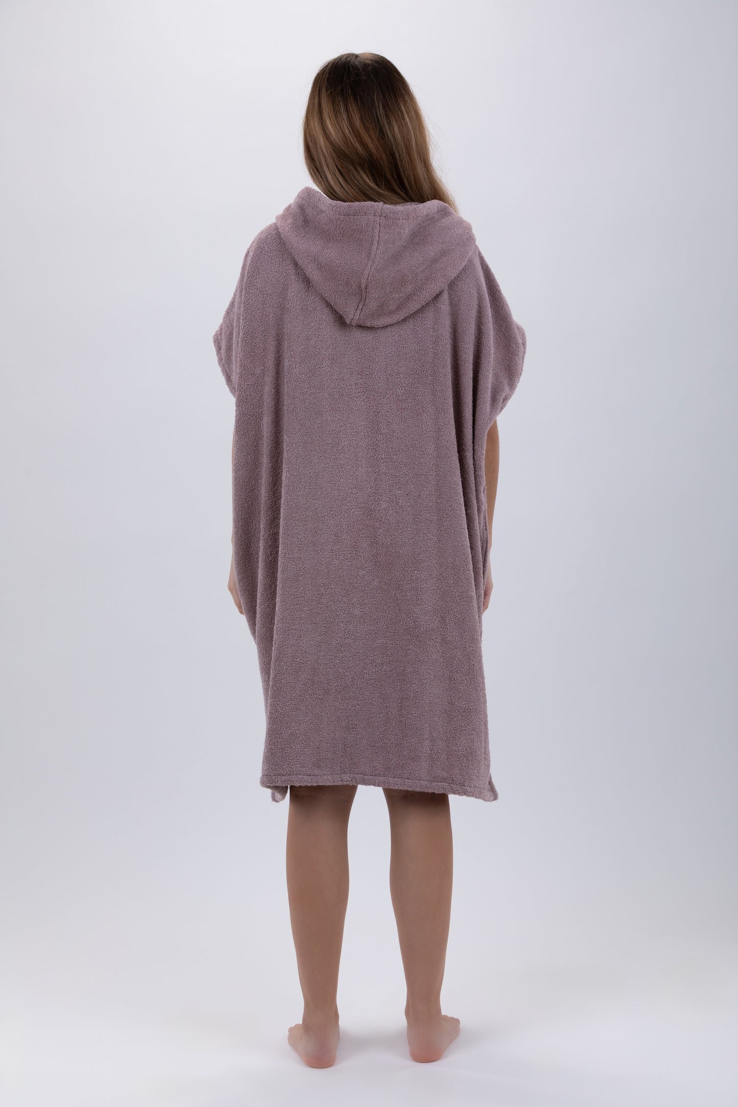 Surf Poncho Marrone - Taglia Unica - Cotone - Senza maniche - Con Zip