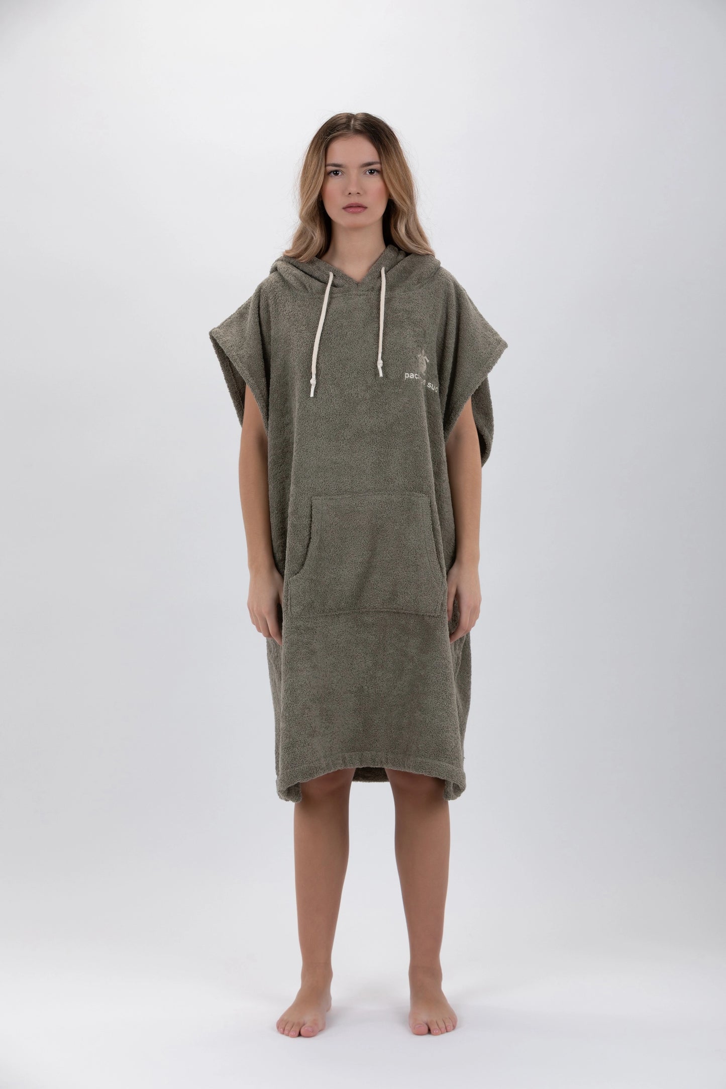 Surf Poncho Zielony - Rozmiar Średni - Bawełna - bez rękawów
