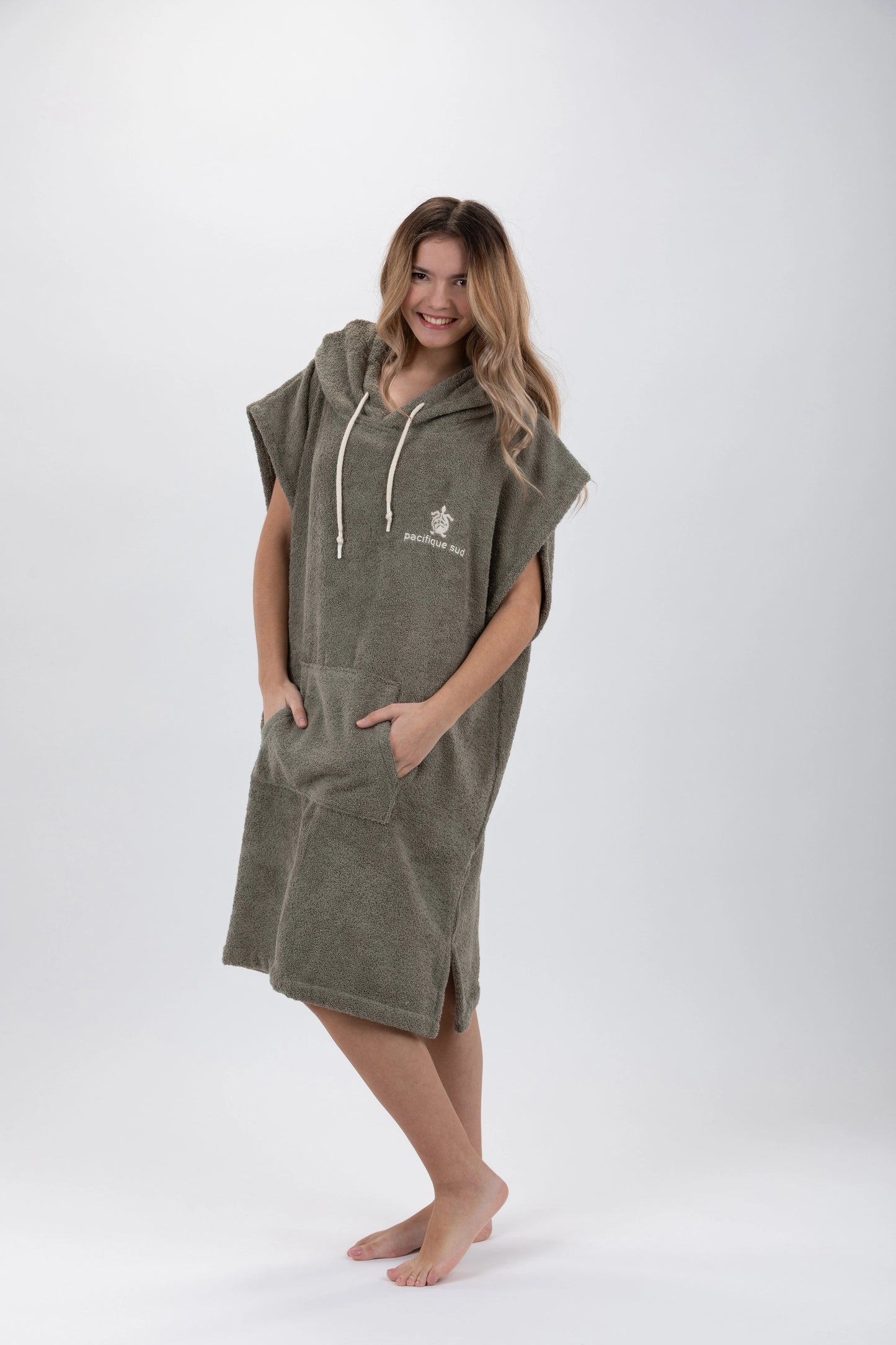 Surf Poncho Zielony - Rozmiar Średni - Bawełna - bez rękawów
