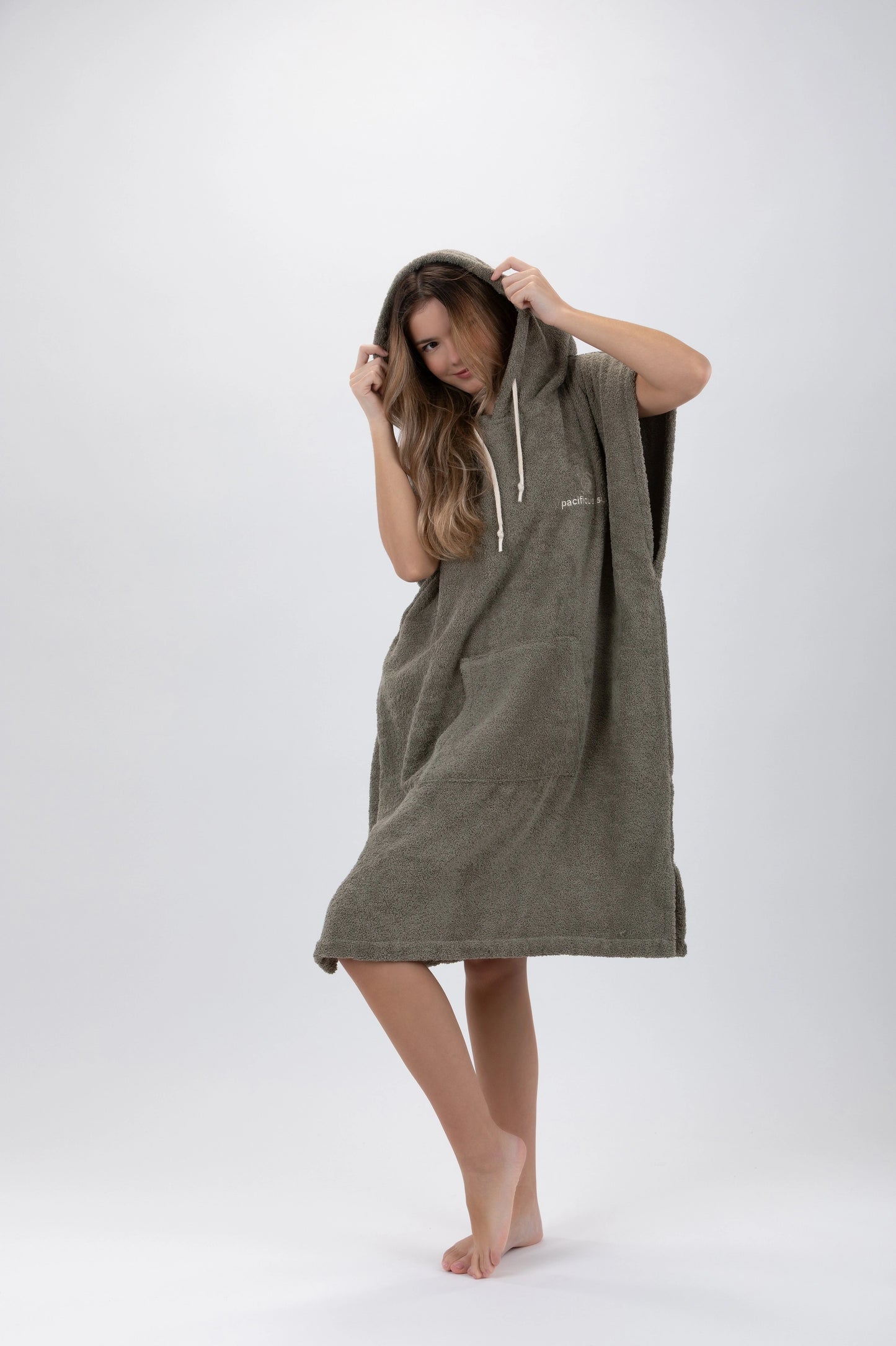 Surf Poncho Zielony - Rozmiar Średni - Bawełna - bez rękawów