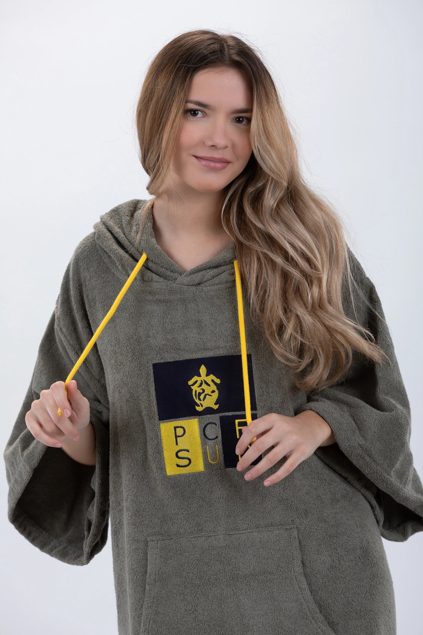 Surf Poncho Grön - One Size - Bomull - med ärmar