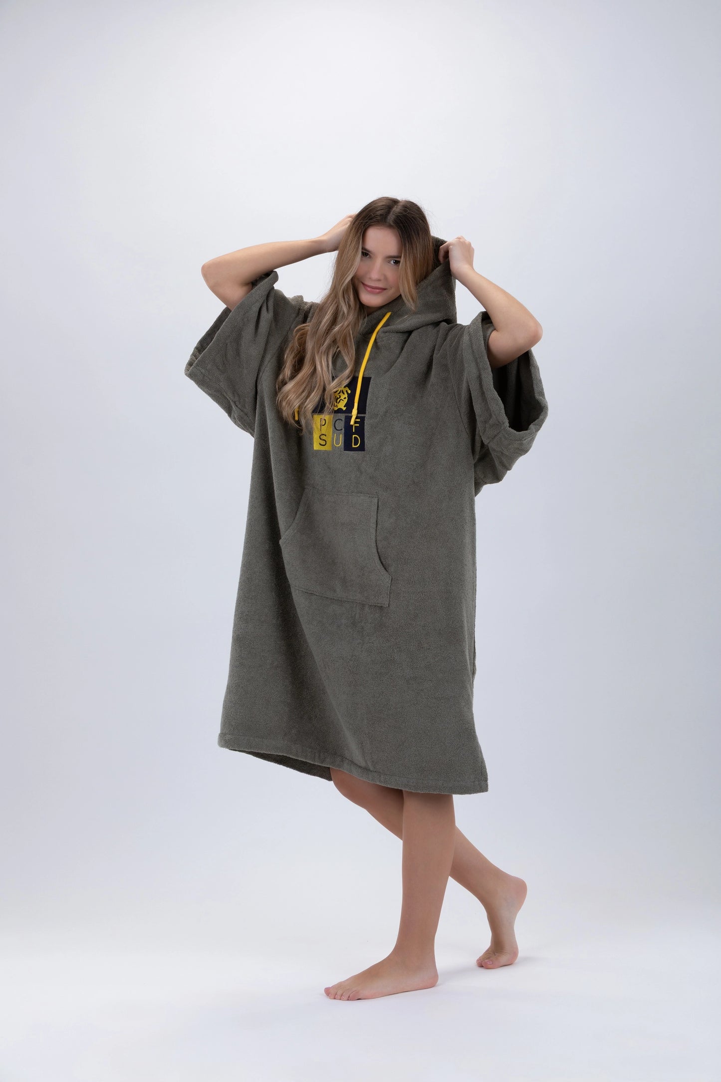 Surf Poncho Grön - One Size - Bomull - med ärmar