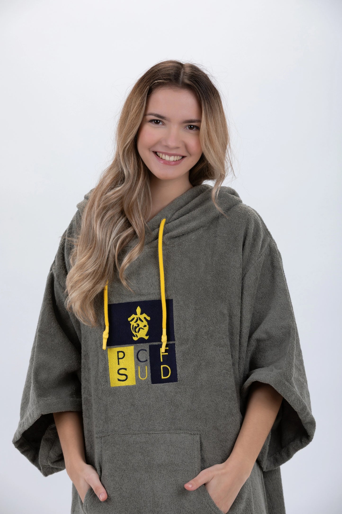 Surf Poncho Grön - One Size - Bomull - med ärmar