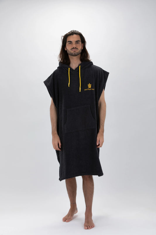 Poncho Surf Dunkelgrau - Weite Größe - Baumwolle - Ärmellos