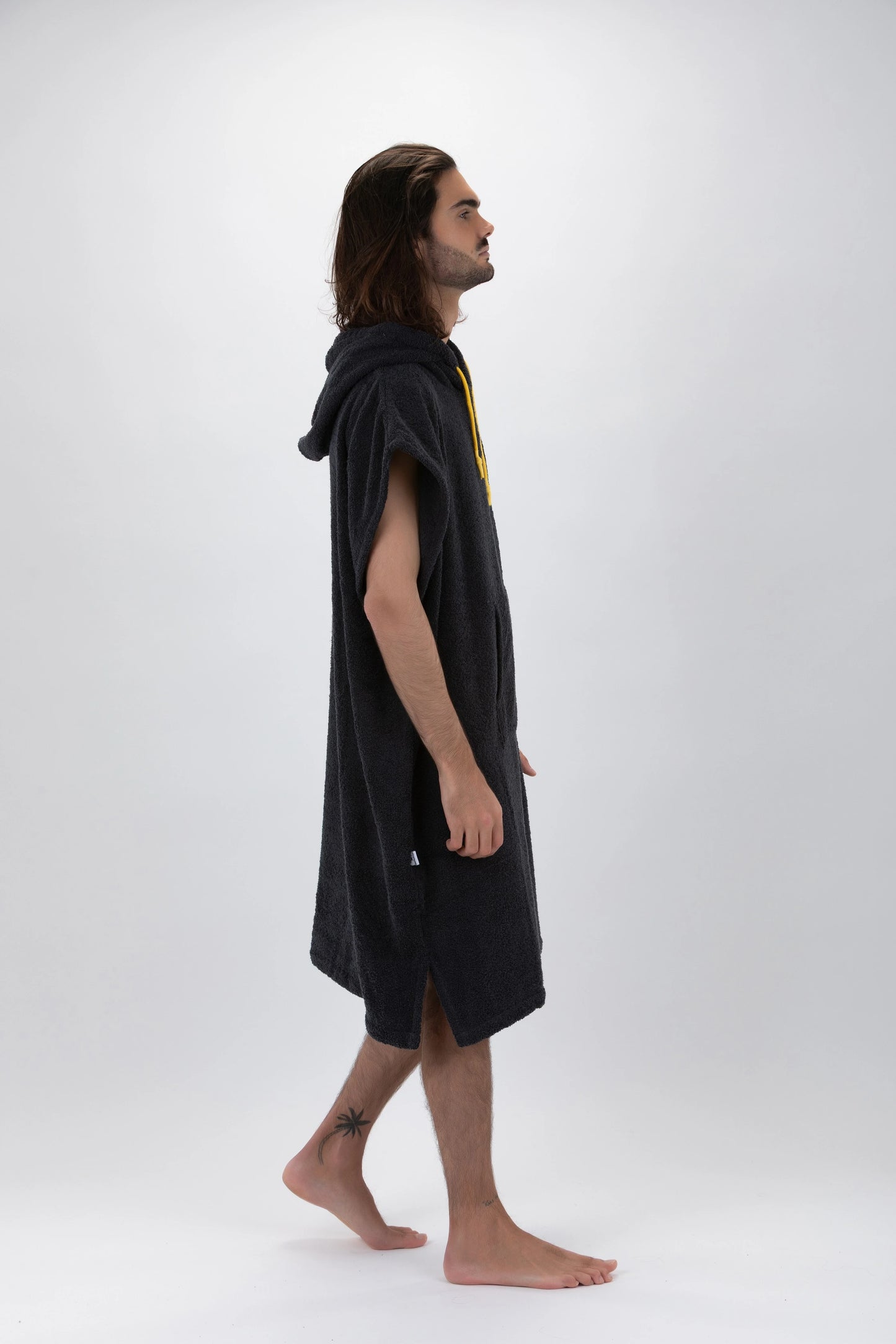 Poncho Surf Dunkelgrau - Weite Größe - Baumwolle - Ärmellos