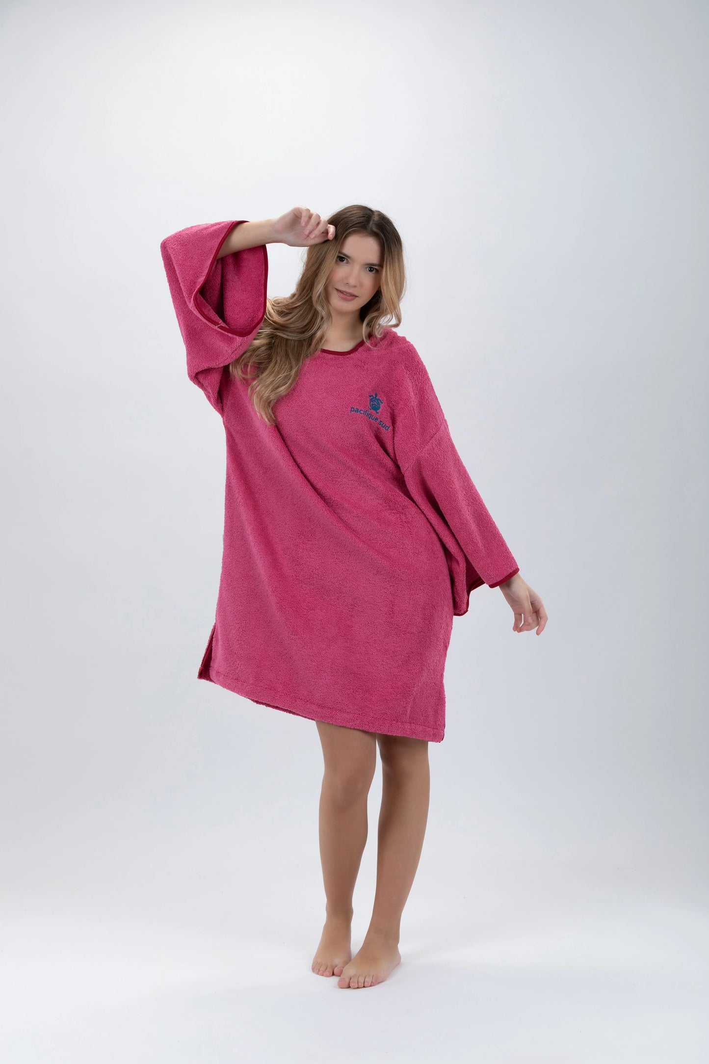 Poncho Surf Rosa - One Size - Bomull - med ärmar