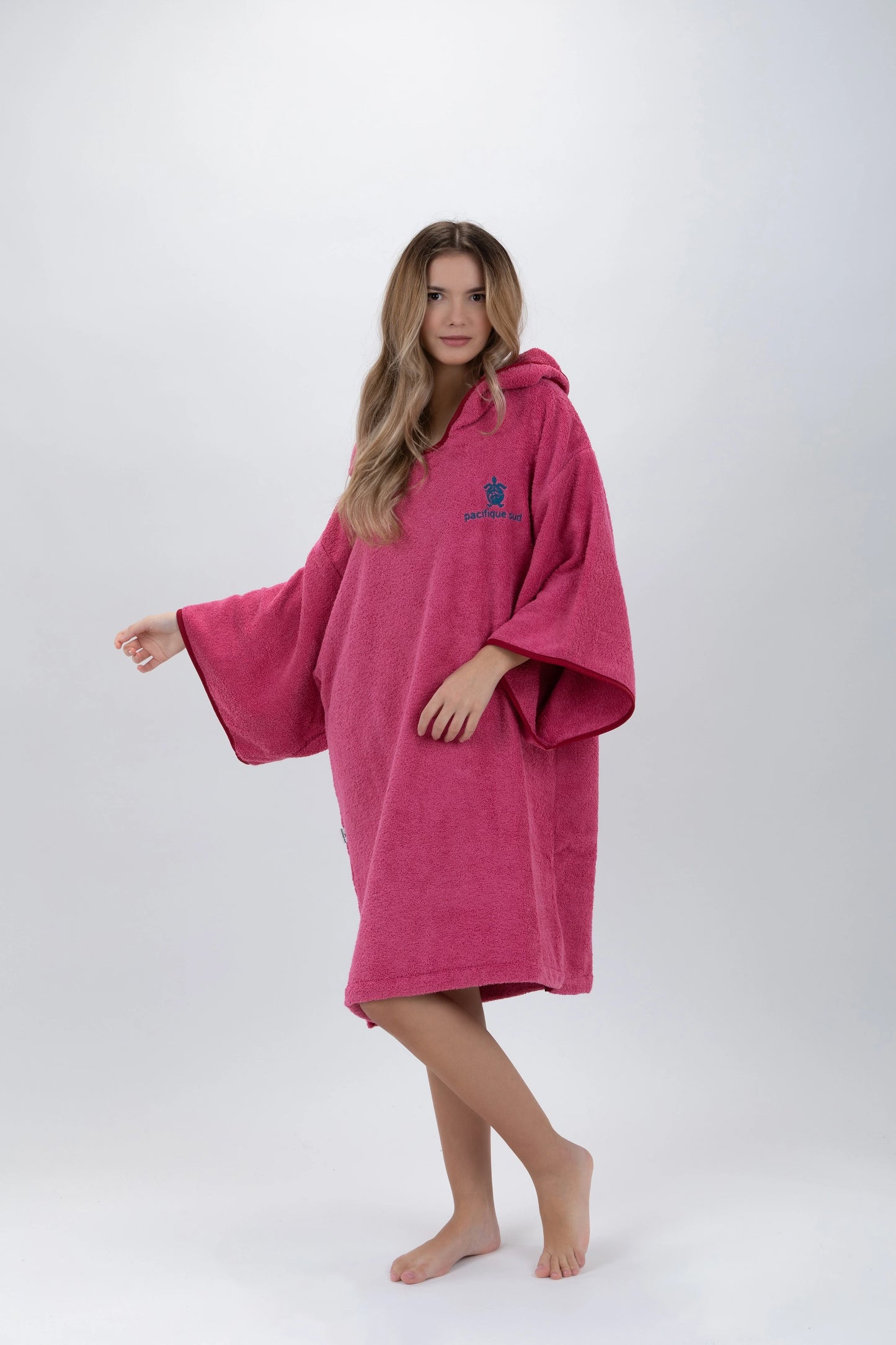 Poncho Surf Rosa - One Size - Bomull - med ärmar