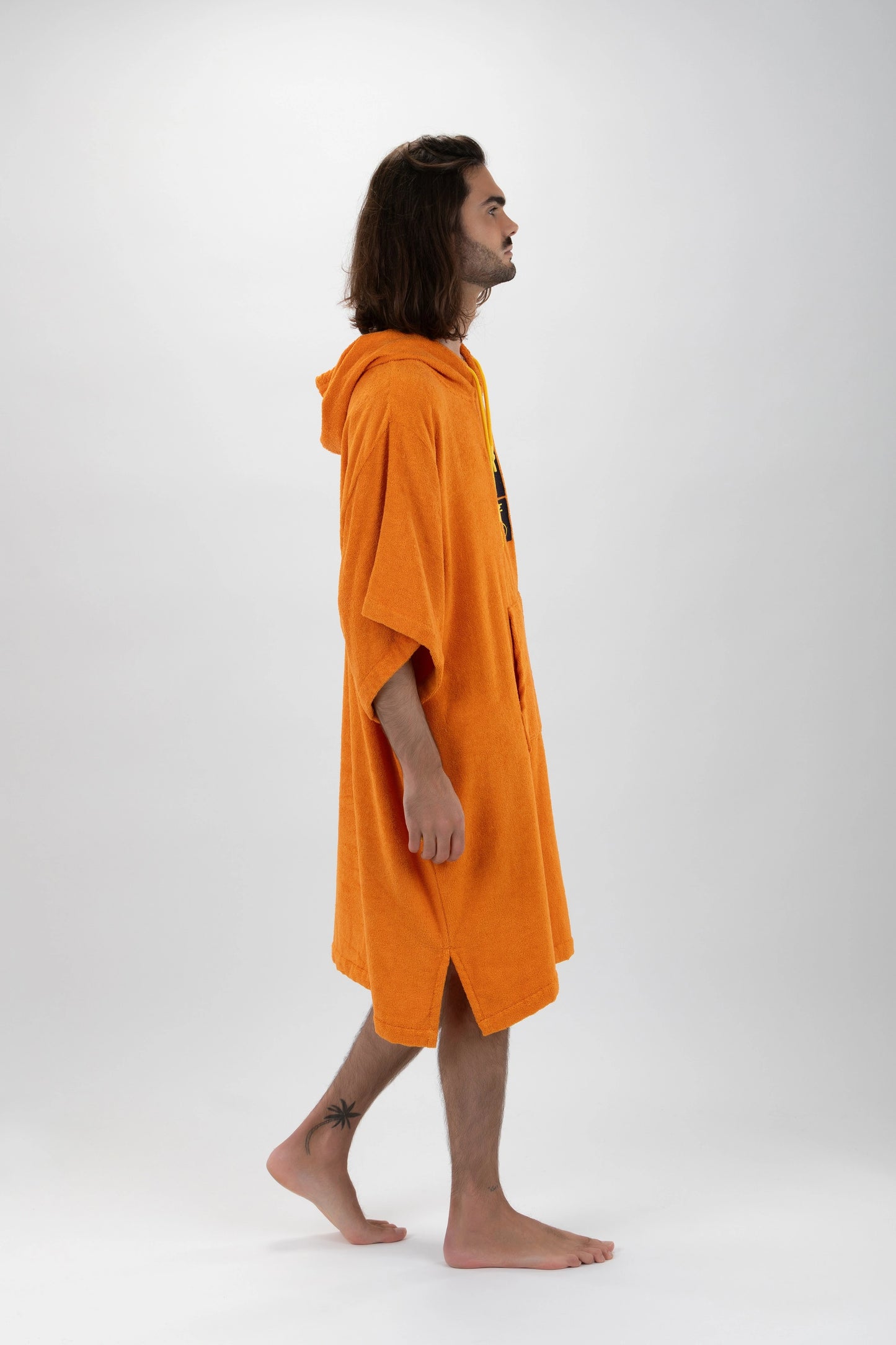 Surf Poncho Arancione - Taglia Unica - Tencel - Con maniche