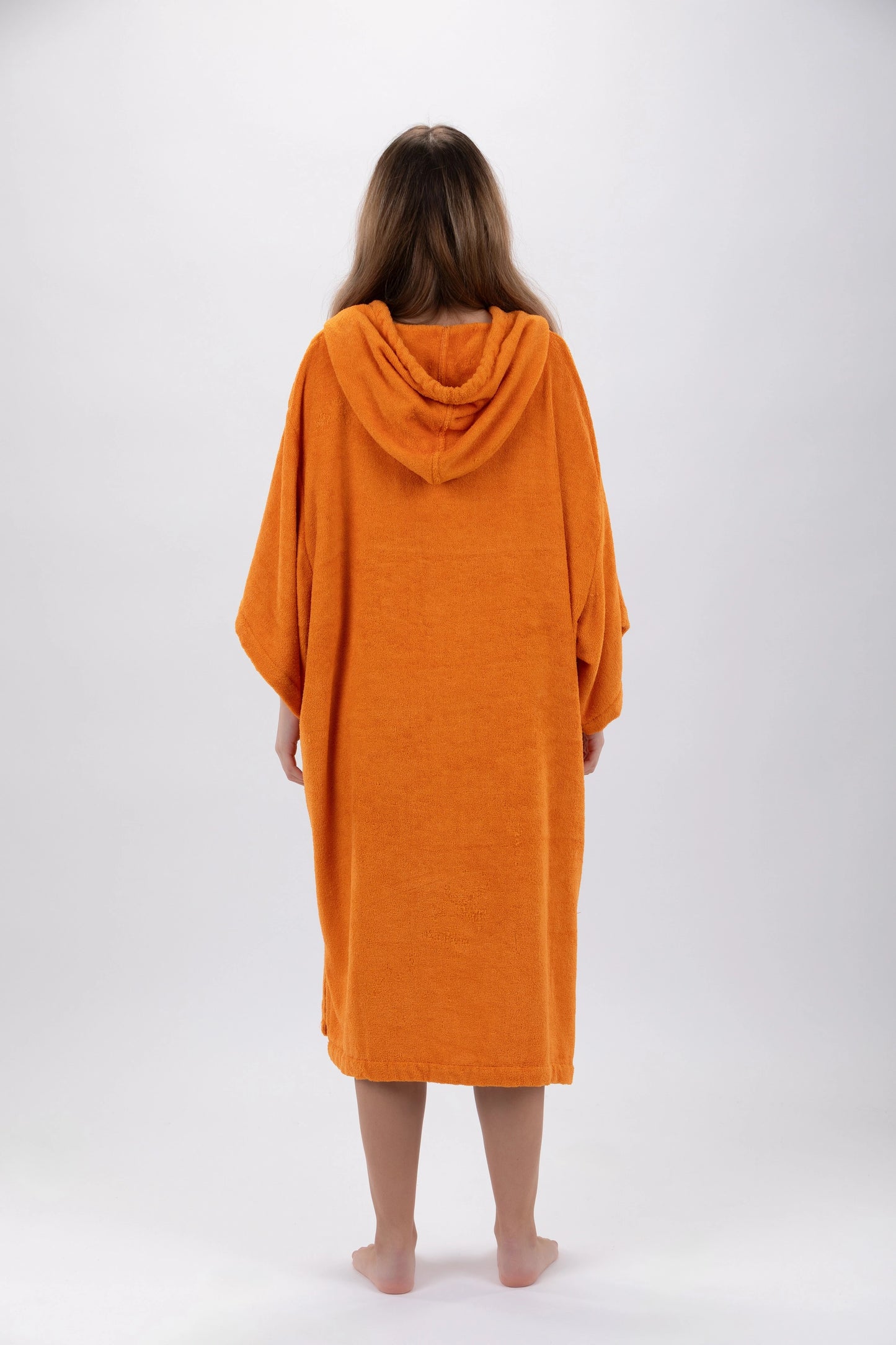 Surf Poncho Arancione - Taglia Unica - Tencel - Con maniche