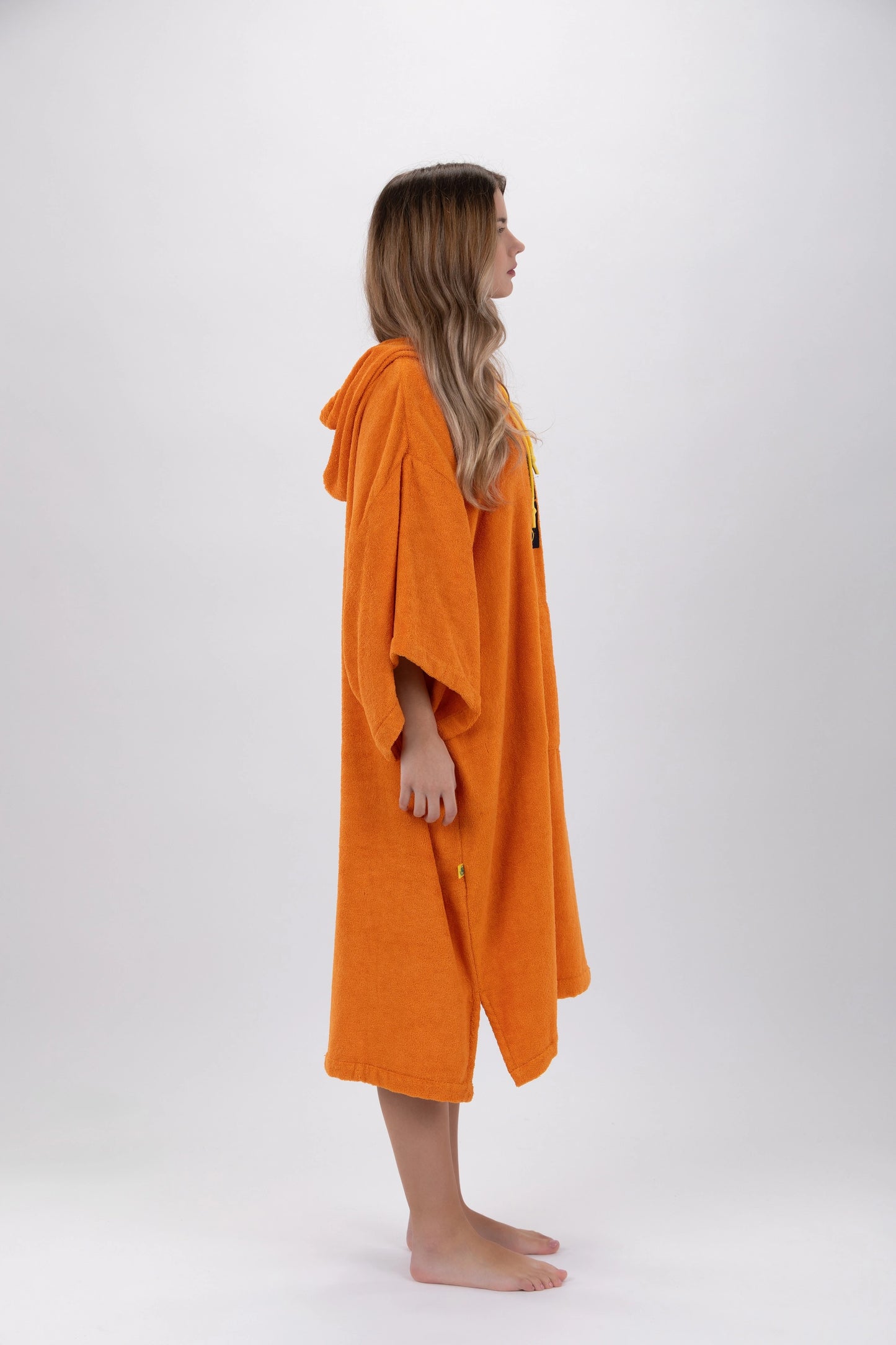 Surf Poncho Arancione - Taglia Unica - Tencel - Con maniche