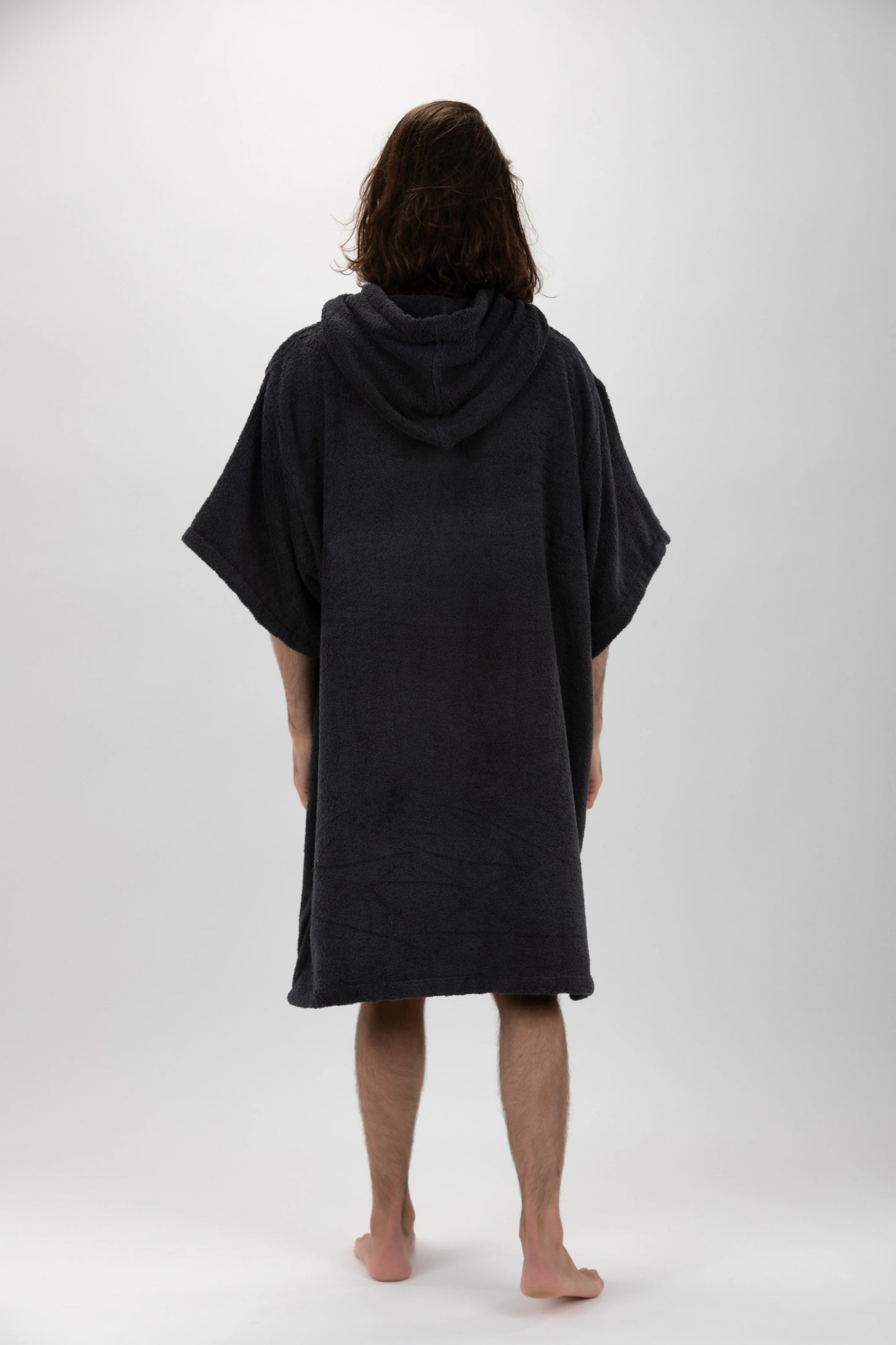 Surf Poncho Mörkgrå - One Size - Bomull - med ärmar