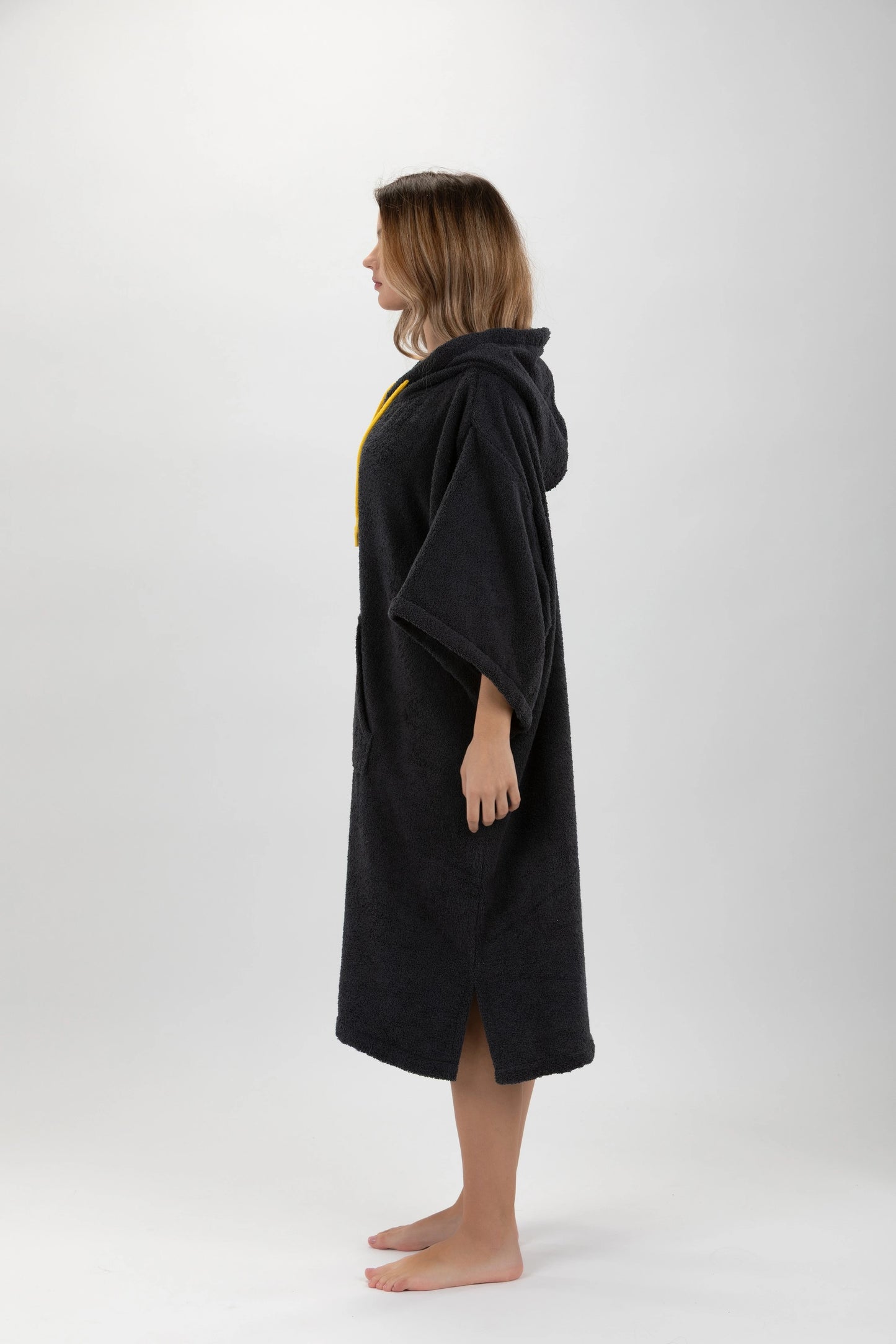 Surf Poncho Mörkgrå - One Size - Bomull - med ärmar