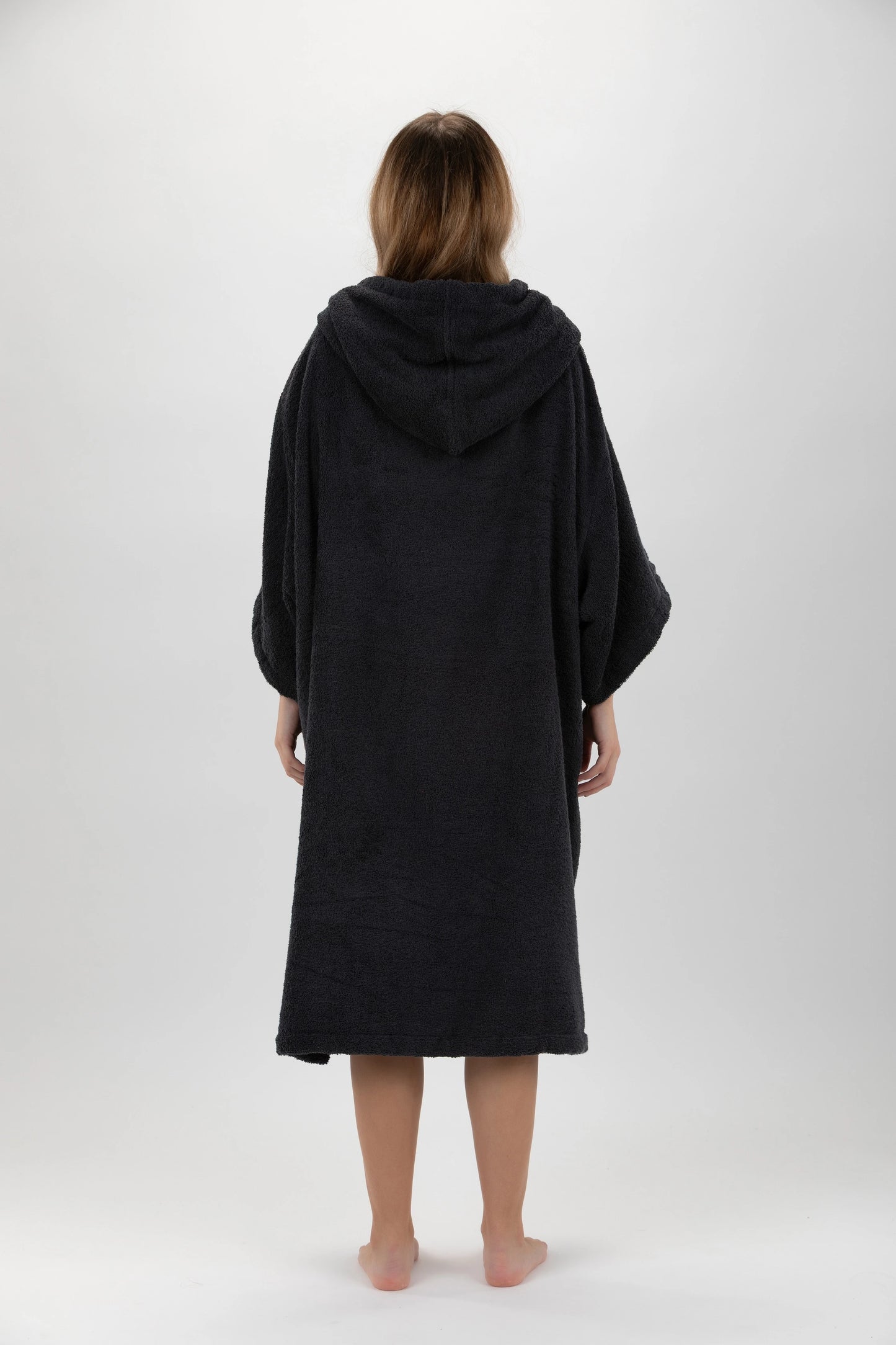 Surf Poncho Mörkgrå - One Size - Bomull - med ärmar