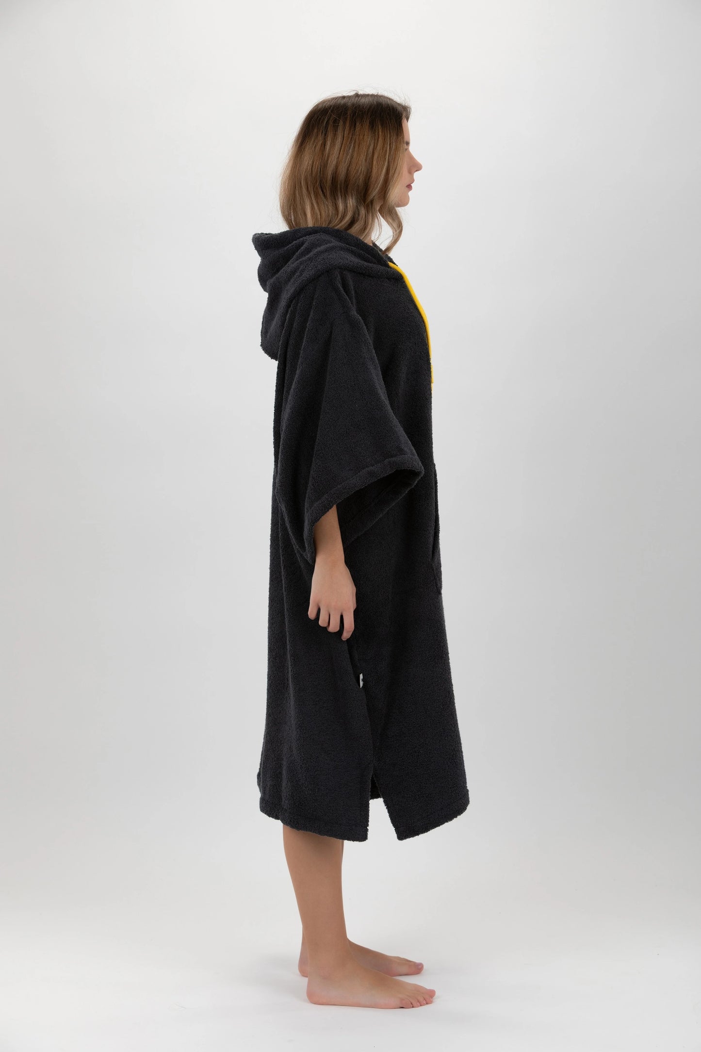 Surf Poncho Mörkgrå - One Size - Bomull - med ärmar