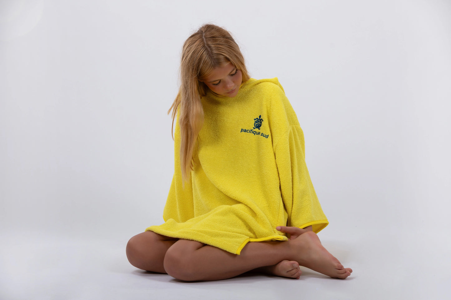 Poncho Surf Kids - Amarelo - Algodão - Com mangas
