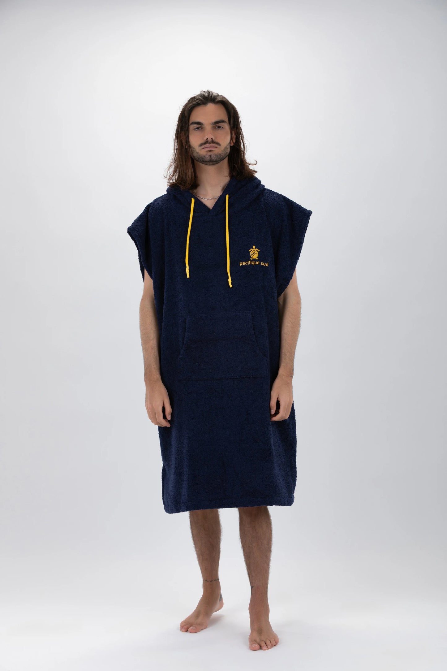 Surf Poncho Azul - Talla Grande - Algodón - sin mangas