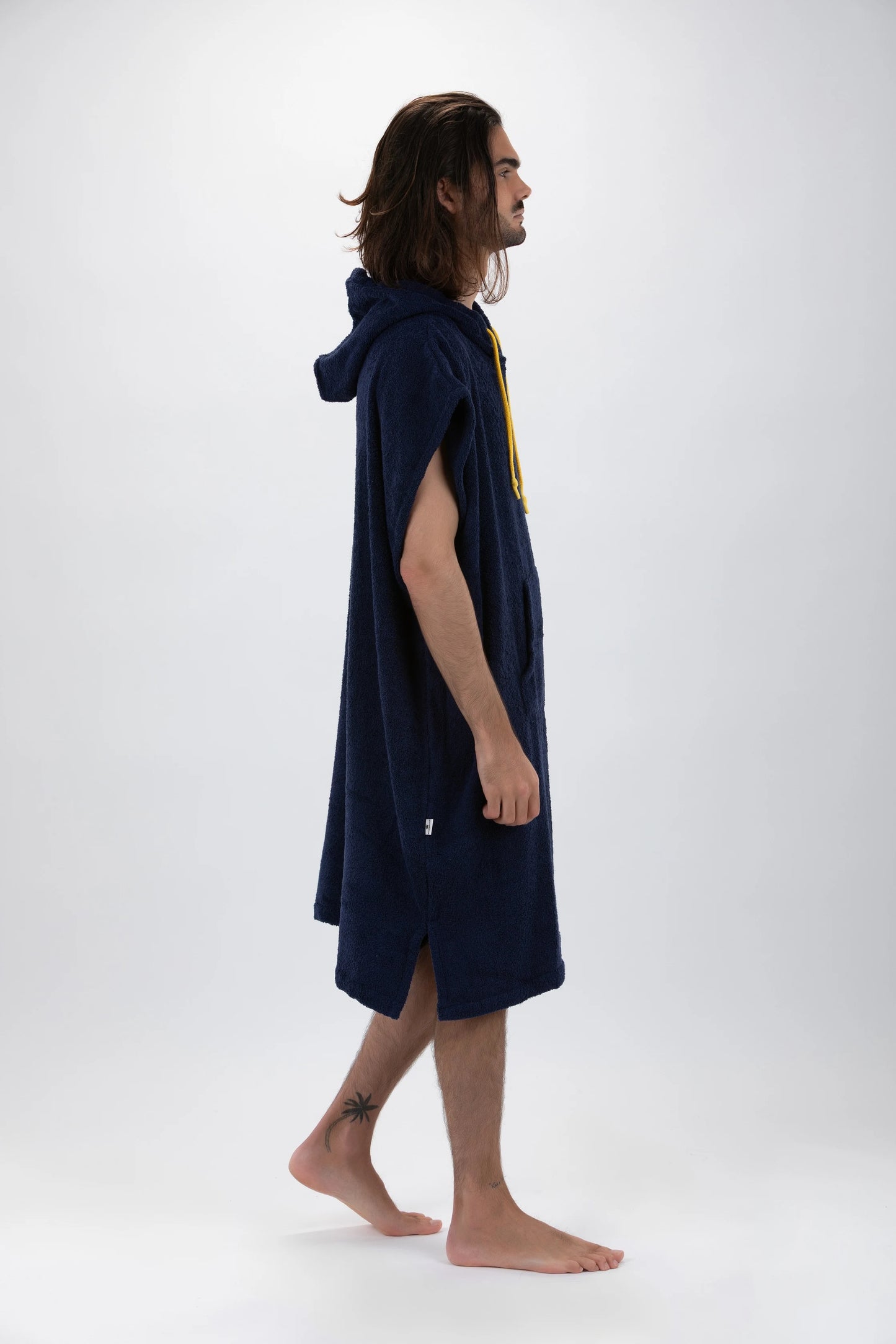 Surf Poncho Azul - Talla Grande - Algodón - sin mangas