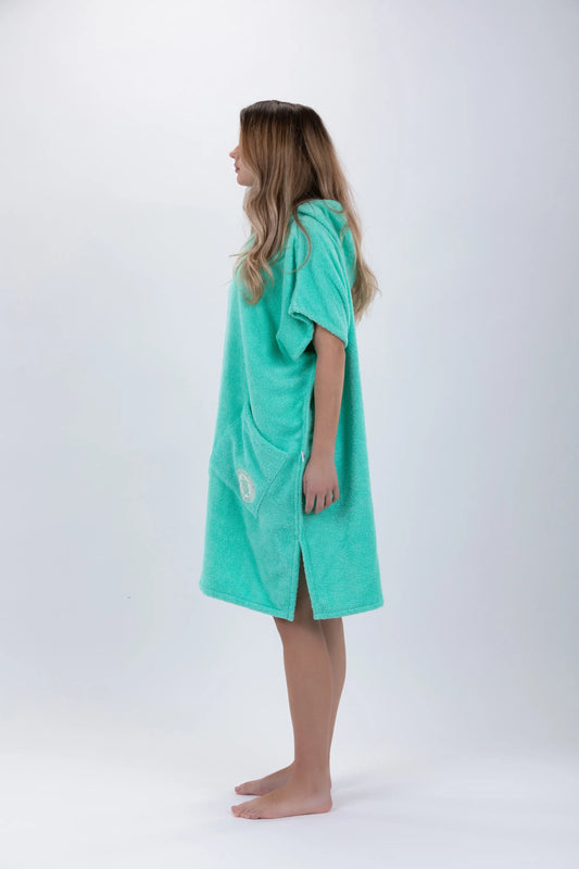 Poncho Surf Grön - One Size - Bomull - Utan ärmar - Med dragkedja