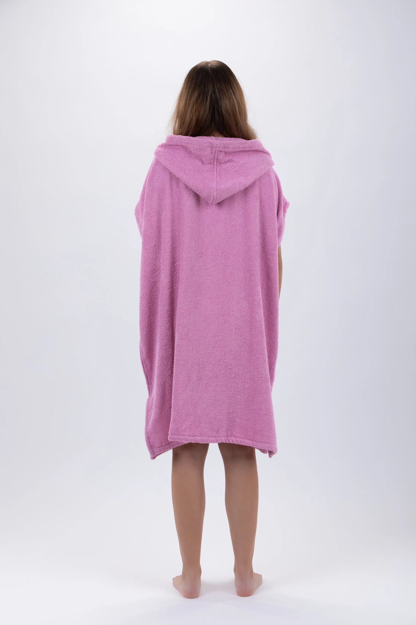 Poncho Surf Rosa - Tamanho Único - Algodão - Sem mangas - Com Fecho Zip