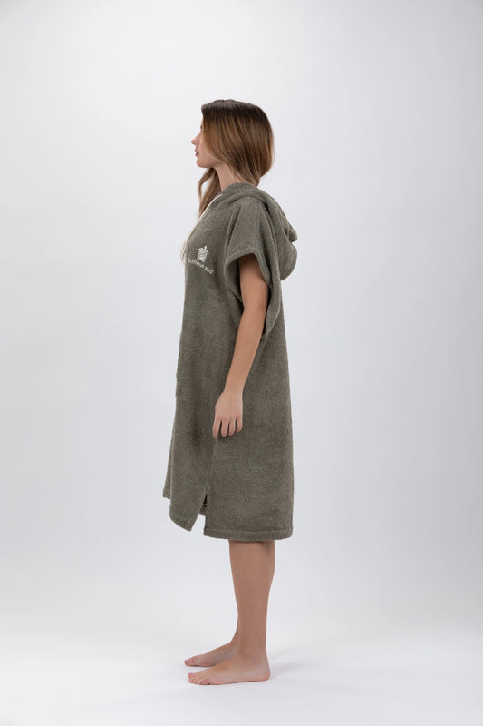 Poncho Surf Vert - Taille Moyenne - Coton - sans manches