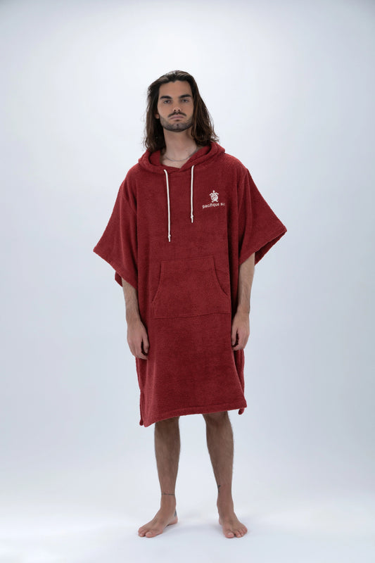 Poncho Surf Bordeaux - One Size - Bomull - med ärmar