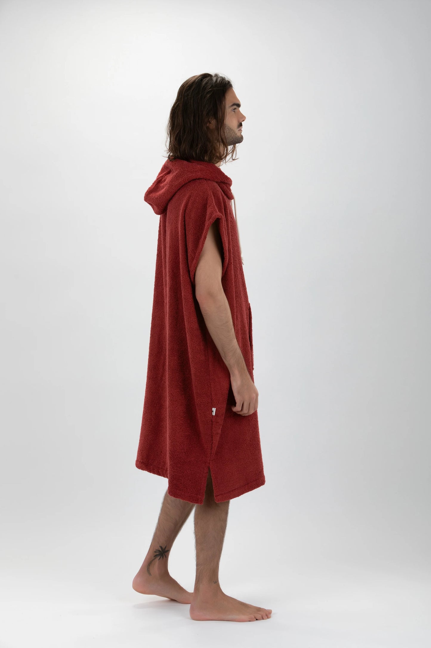 Poncho Surf Bordeaux - Taglia Larga - Cotone - senza maniche