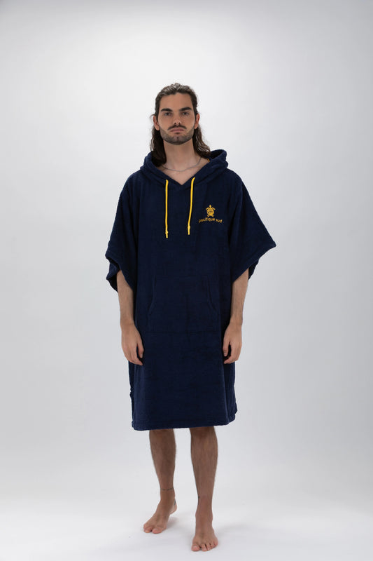 Poncho Surf Bleu Marine - Taille Unique - Coton - avec manches