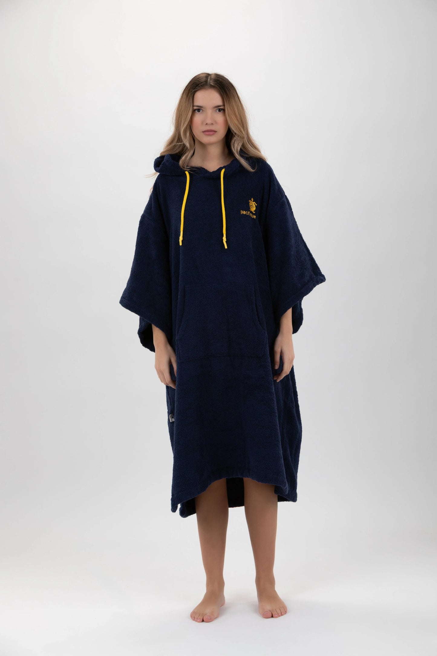 Poncho Surf Mörkblå - One Size - Bomull - med ärmar