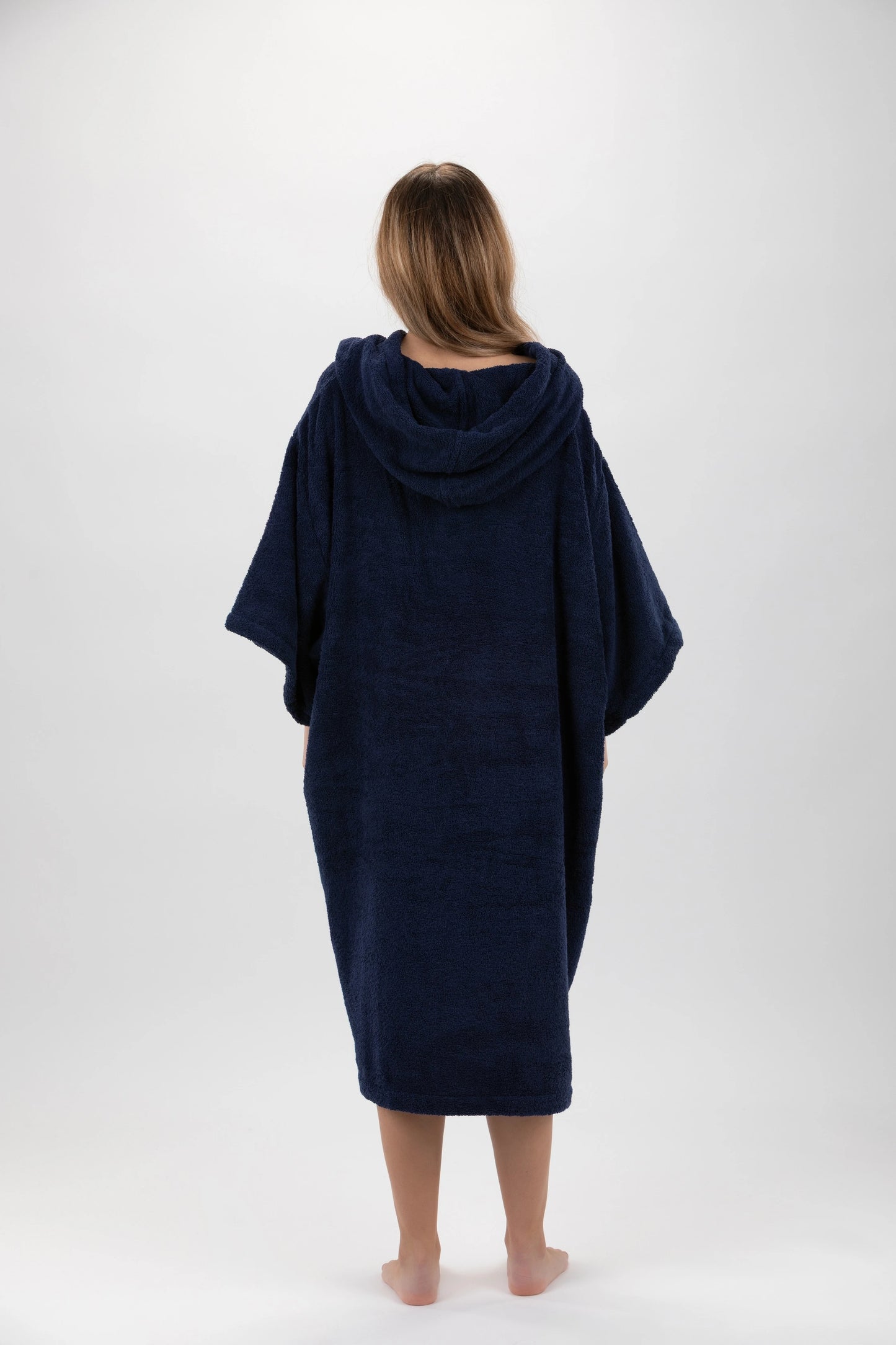 Poncho Surf Mörkblå - One Size - Bomull - med ärmar