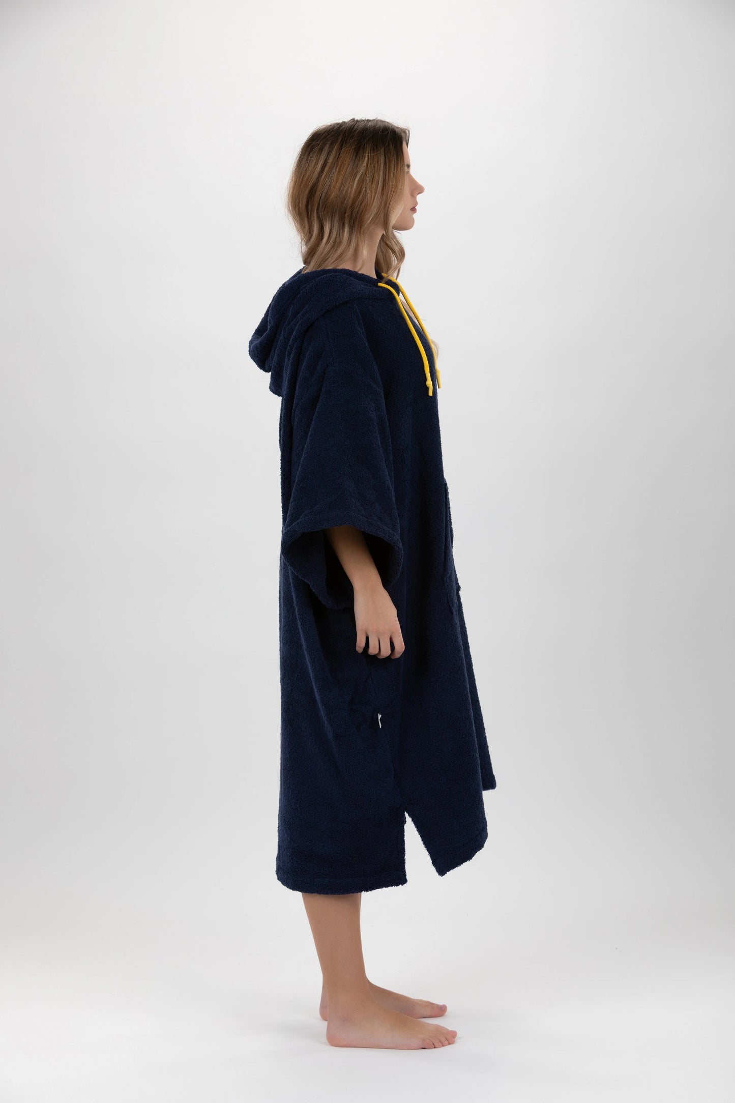 Poncho Surf Mörkblå - One Size - Bomull - med ärmar