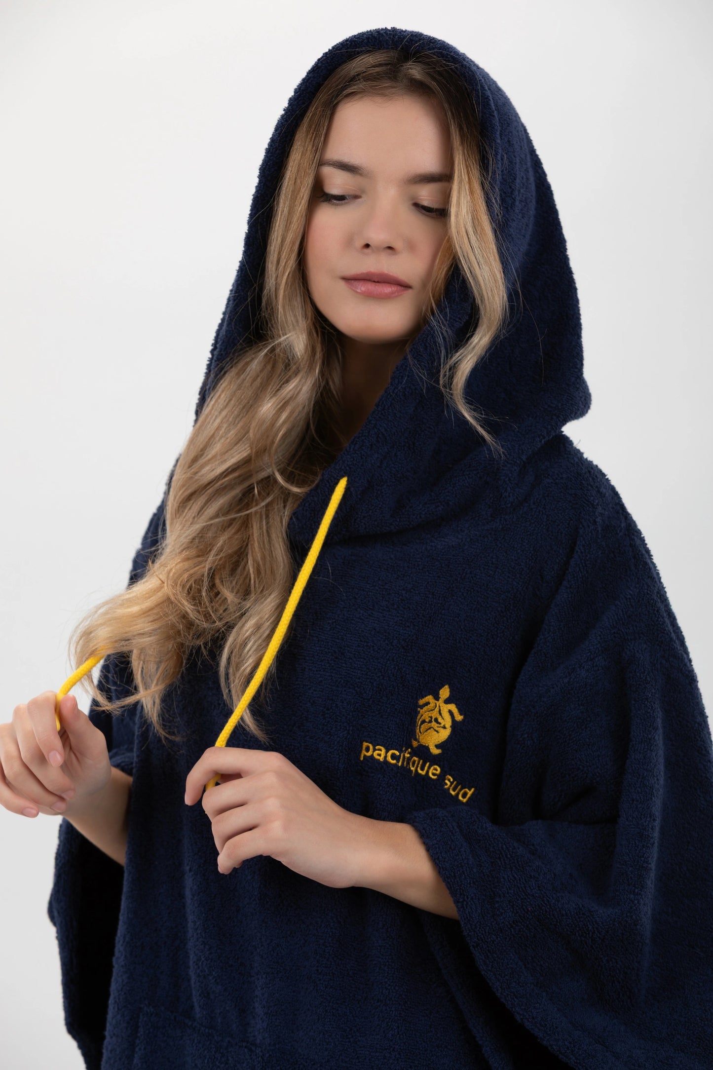 Poncho Surf Mörkblå - One Size - Bomull - med ärmar