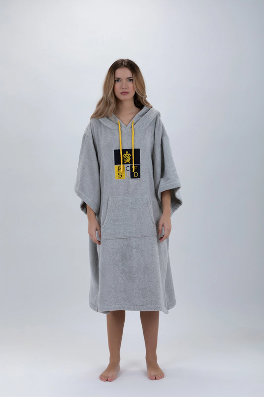 Poncho Surf Gris Clair - Taille Unique - Coton - avec manches