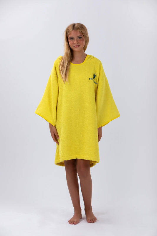 Poncho Surf Kids - Amarelo - Algodão - Com mangas