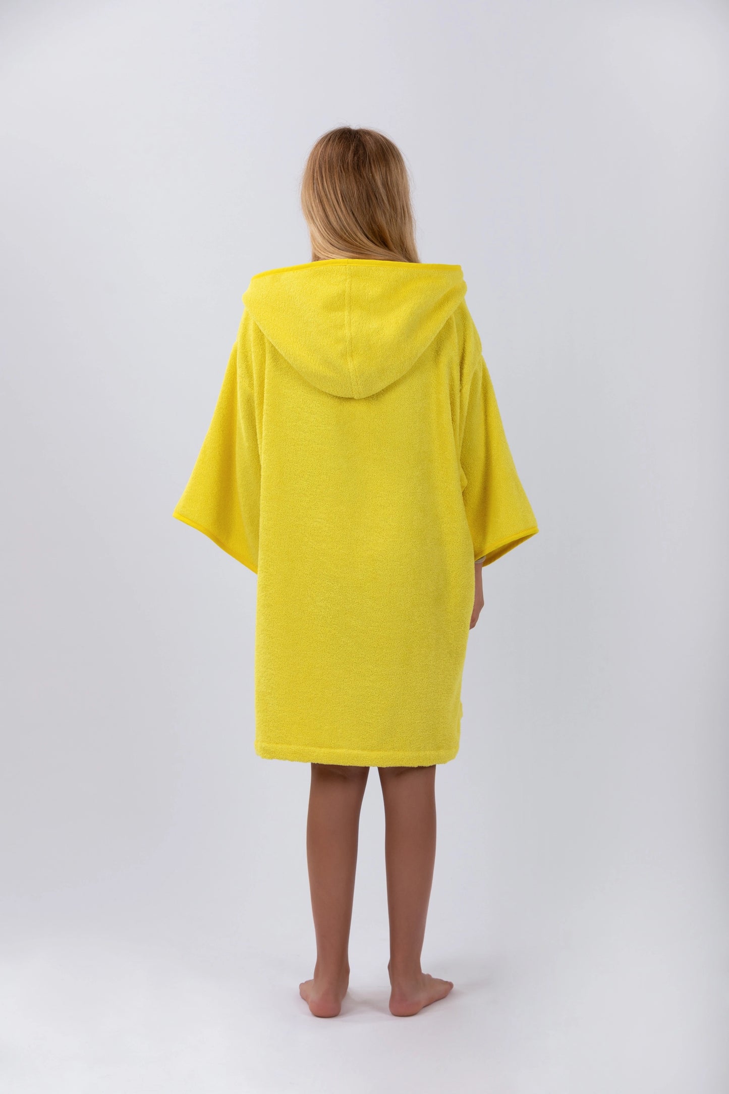 Poncho Surf Kids - Amarelo - Algodão - Com mangas
