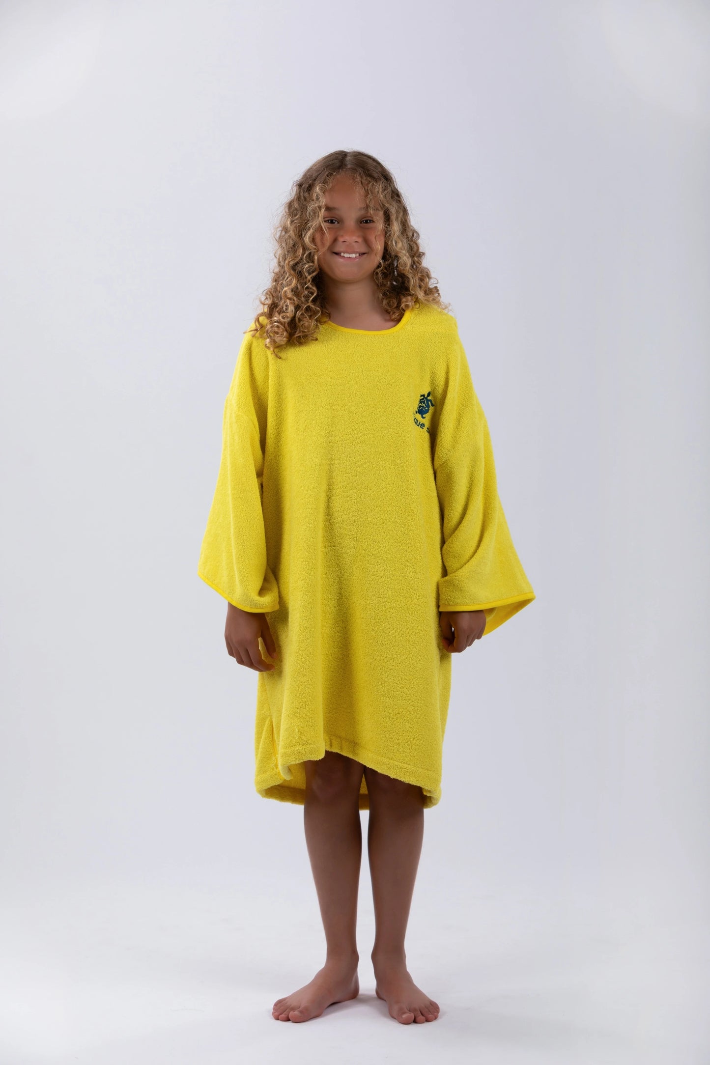 Poncho Surf Kids - Amarelo - Algodão - Com mangas