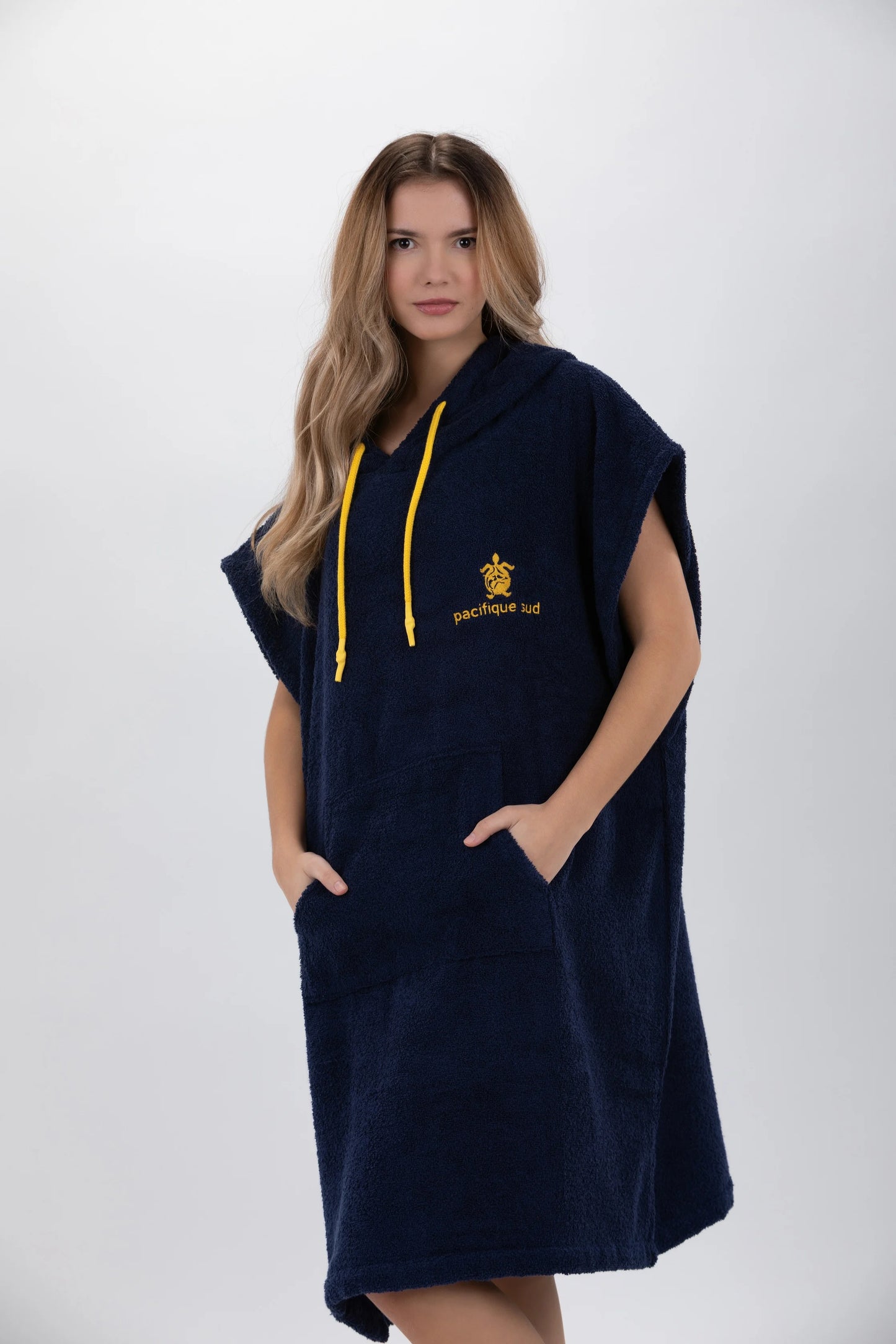 Poncho Surf Blå - Medium Storlek - Bomull - utan ärmar