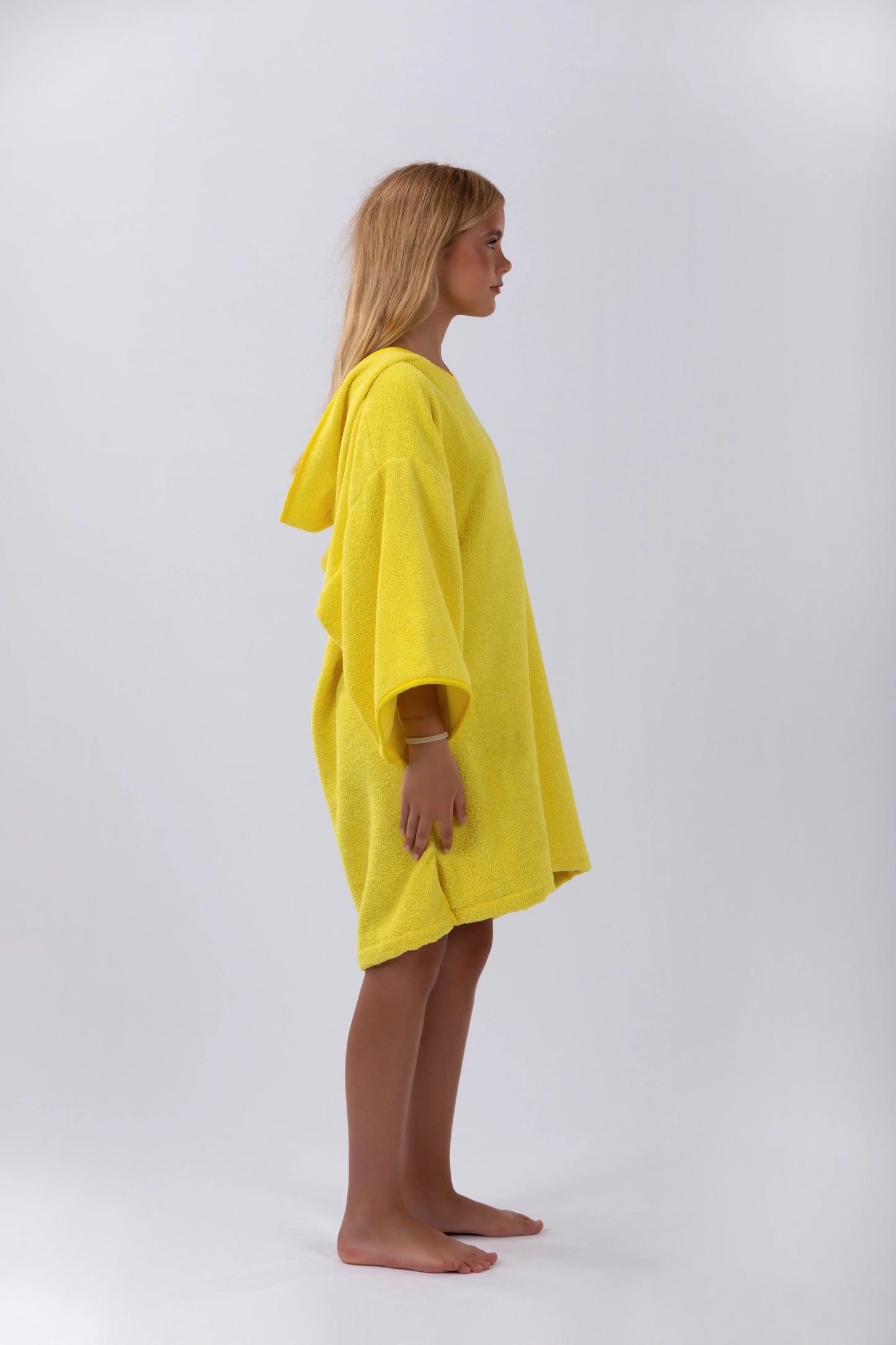 Poncho Surf Kids - Amarelo - Algodão - Com mangas