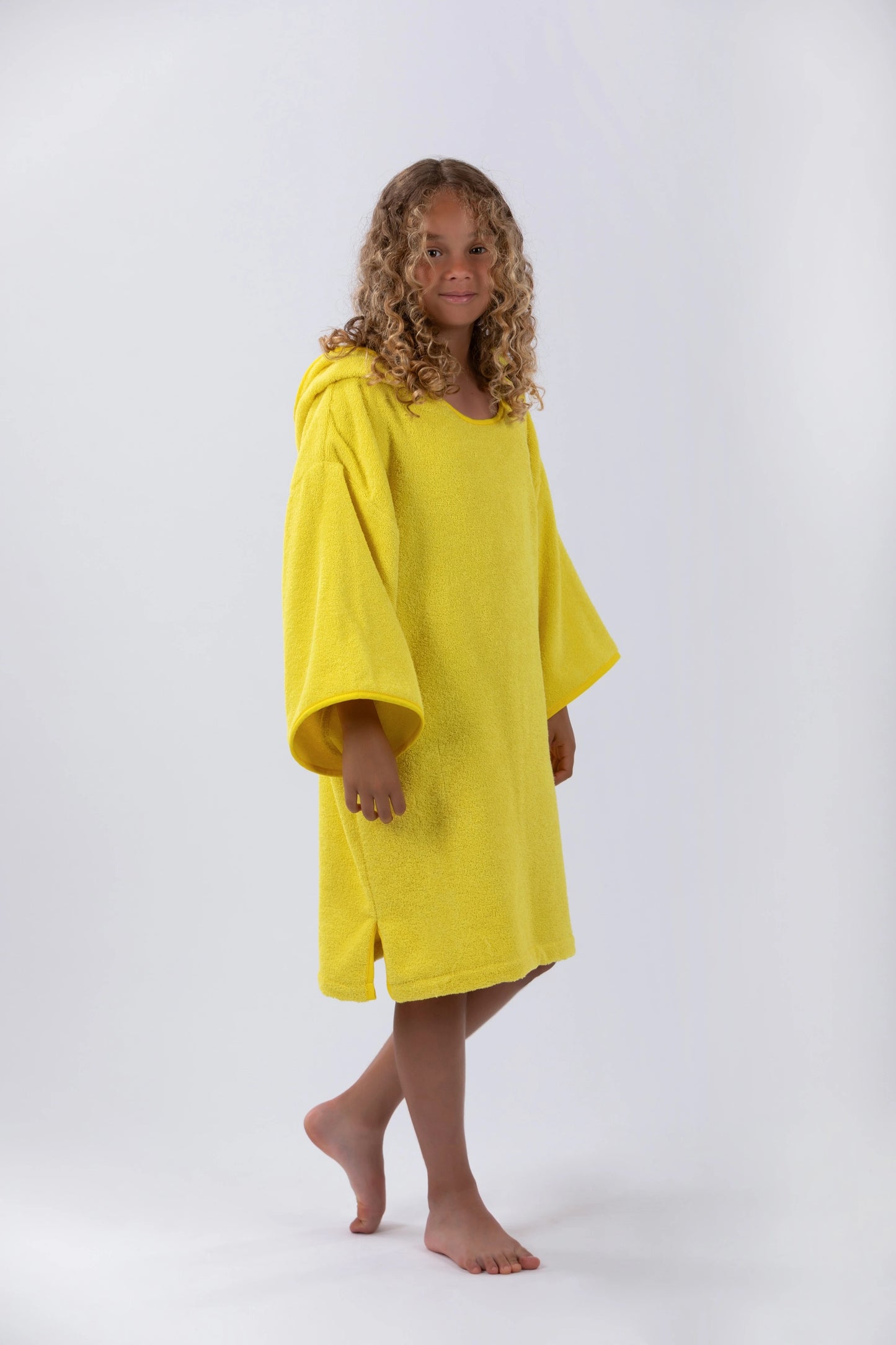 Poncho Surf Kids - Amarelo - Algodão - Com mangas