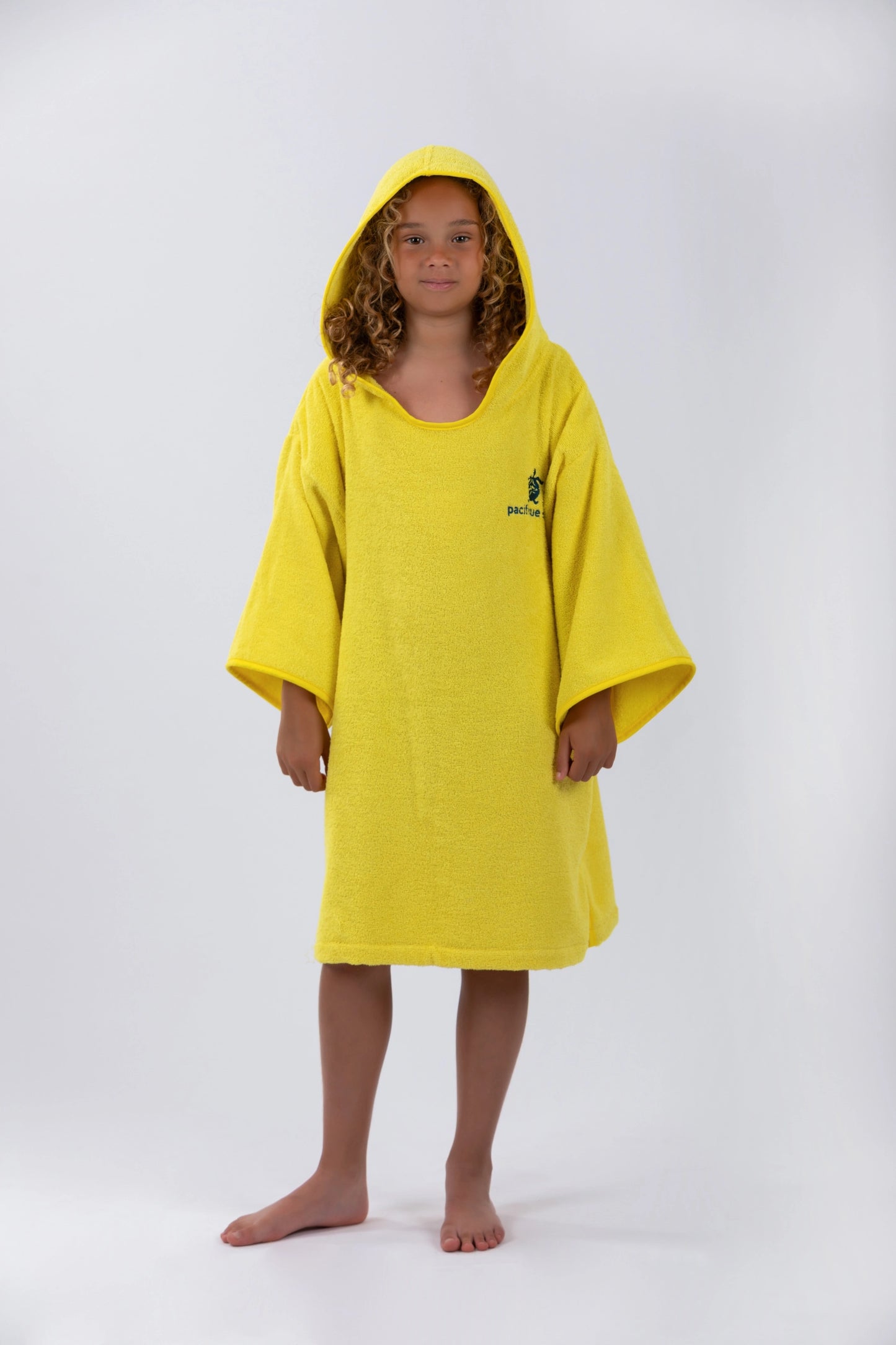 Poncho Surf Kids - Amarelo - Algodão - Com mangas