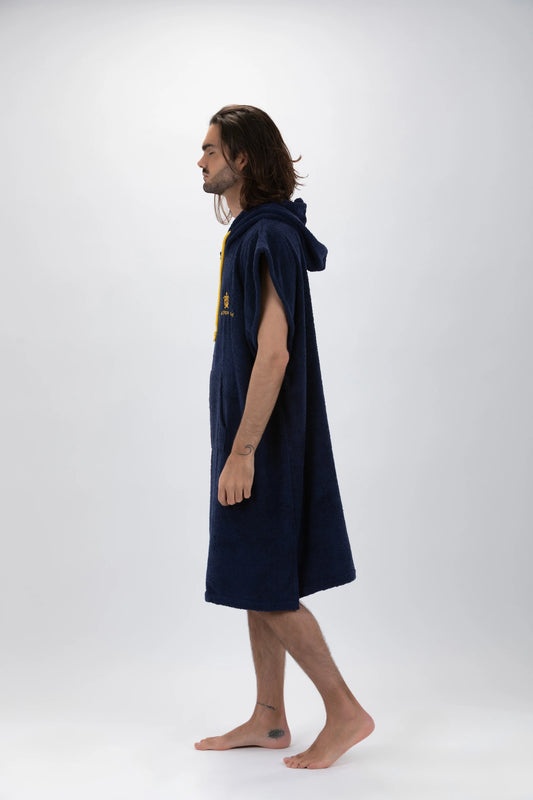Poncho Surf Bleu - Grande Taille - Coton - Sans Manches