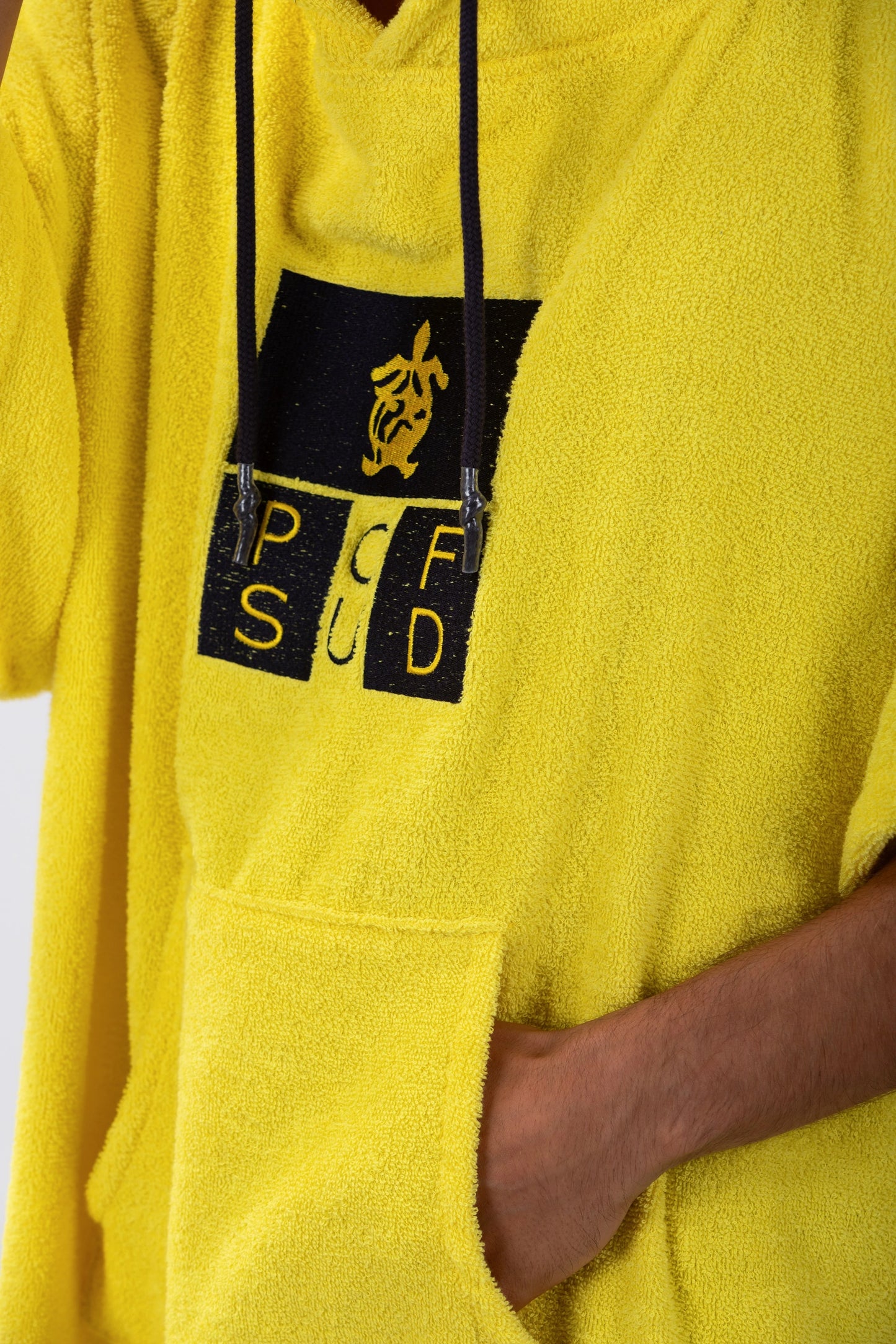 Poncho Surf Amarelo - Tamanho Único - Algodão - com mangas
