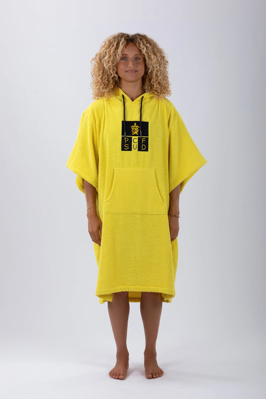 Poncho Surf Amarelo - Tamanho Único - Algodão - com mangas