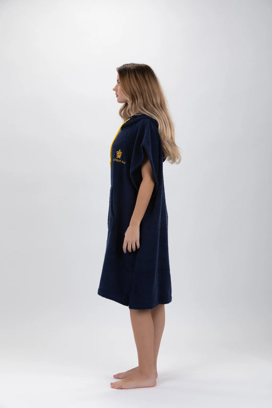 Poncho Surf Bleu - Taille Moyenne - Coton - sans manches