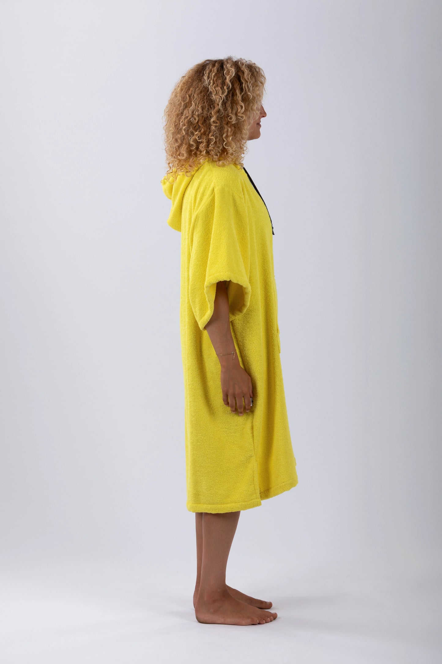 Poncho Surf Amarelo - Tamanho Único - Algodão - com mangas