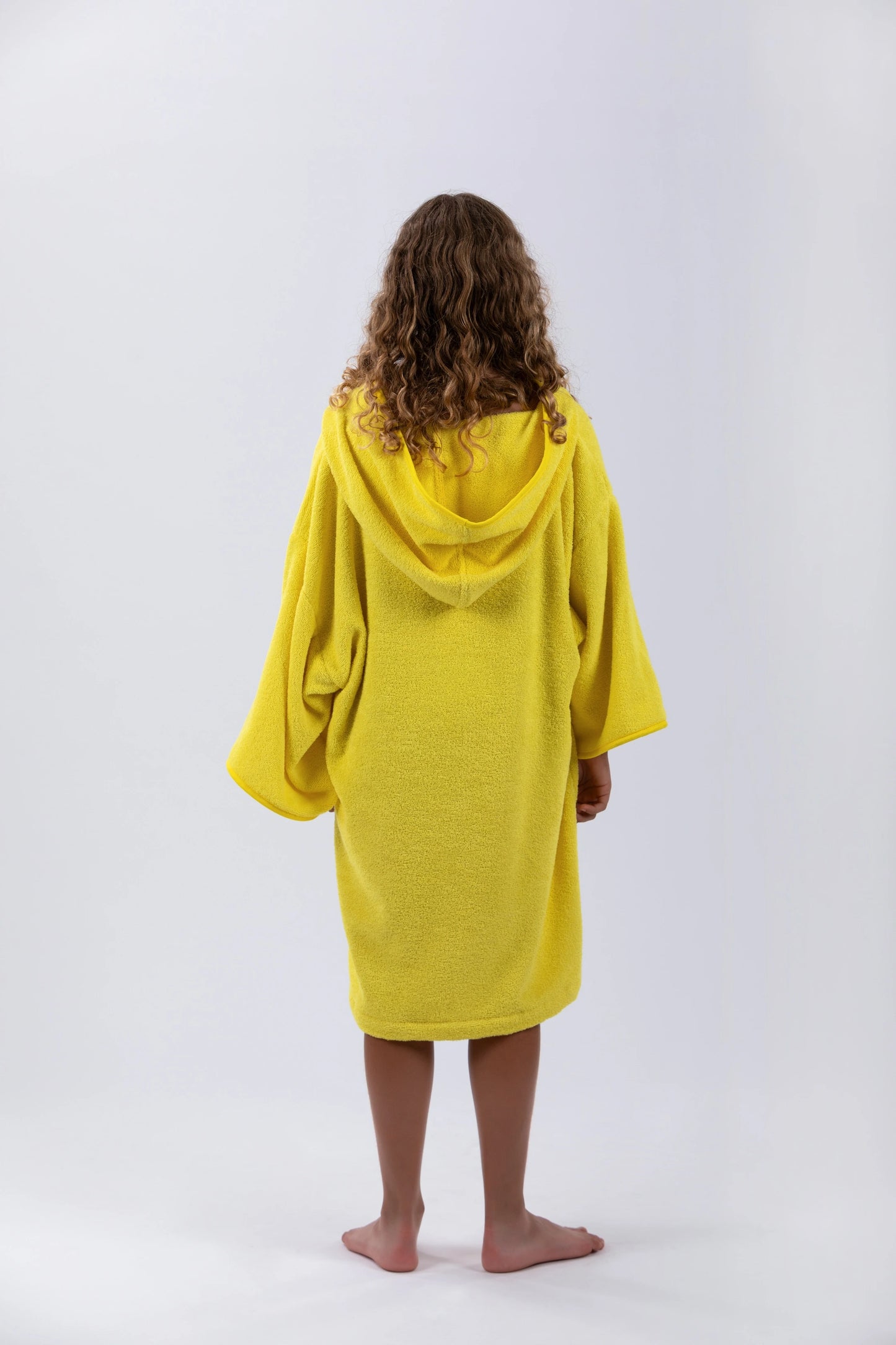 Poncho Surf Kids - Amarelo - Algodão - Com mangas