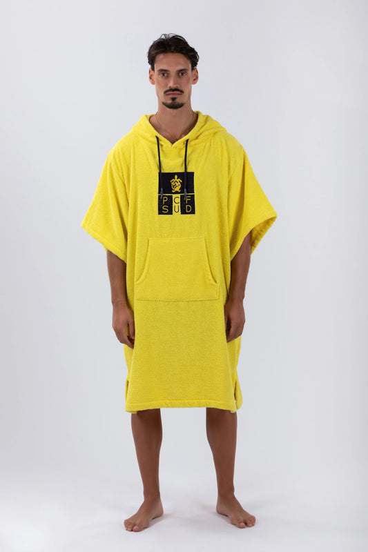 Poncho Surf Amarelo - Tamanho Único - Algodão - com mangas