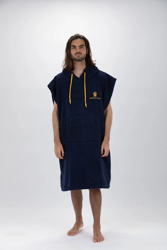 Poncho Surf Bleu - Grande Taille - Coton - Sans Manches