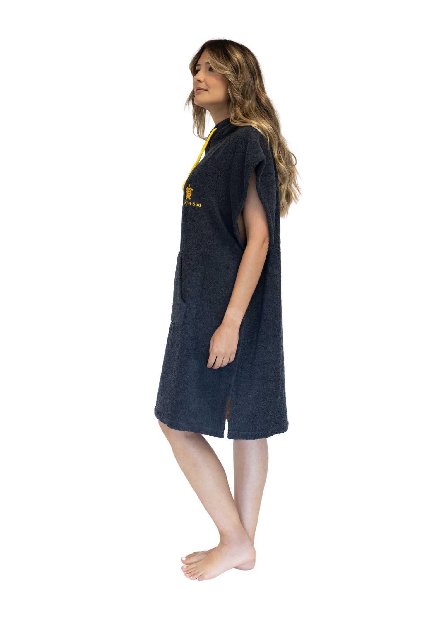 Dark Gray Surf Poncho - Medium Size - Cotton - Sleeveless