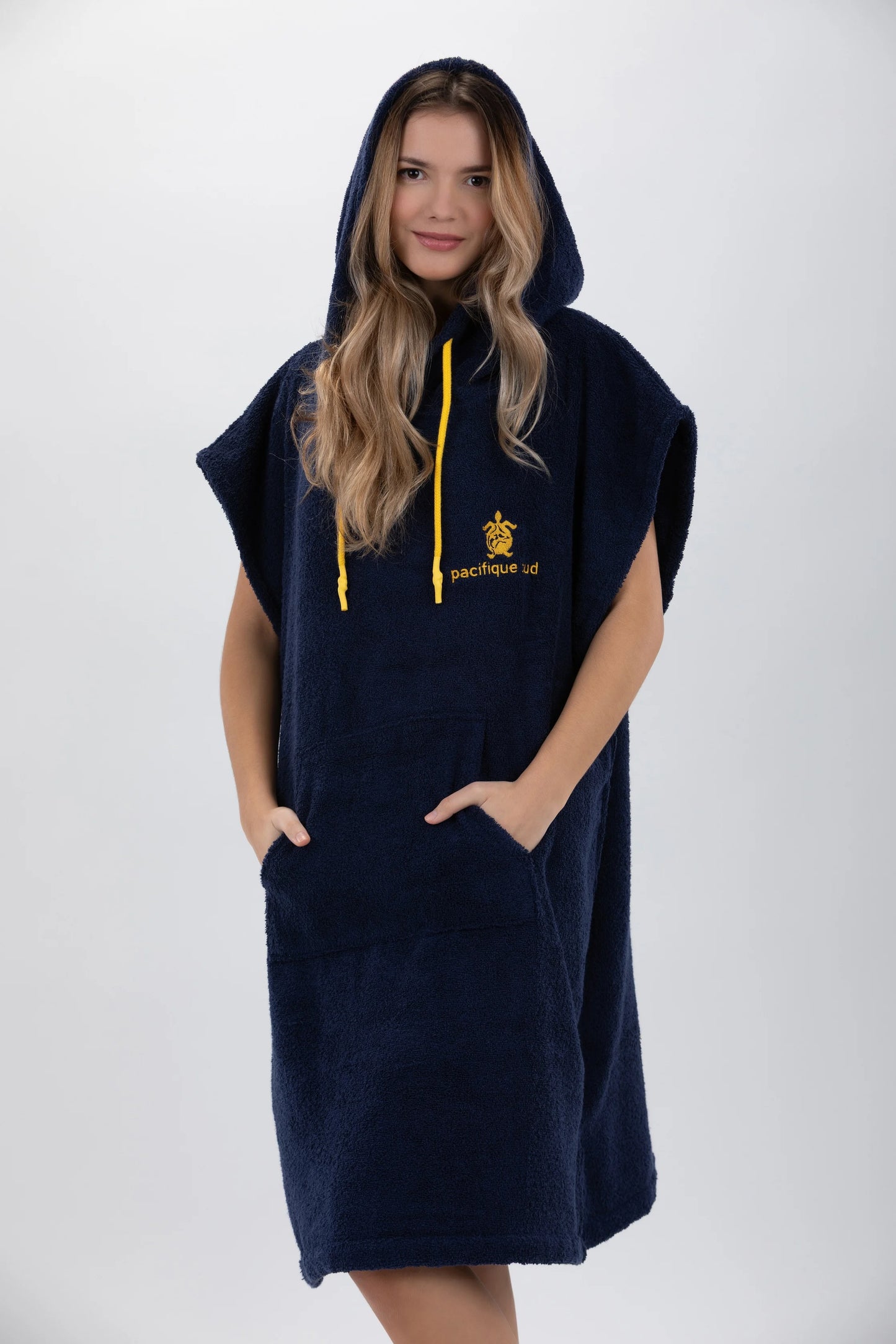 Poncho Surf Blå - Medium Storlek - Bomull - utan ärmar
